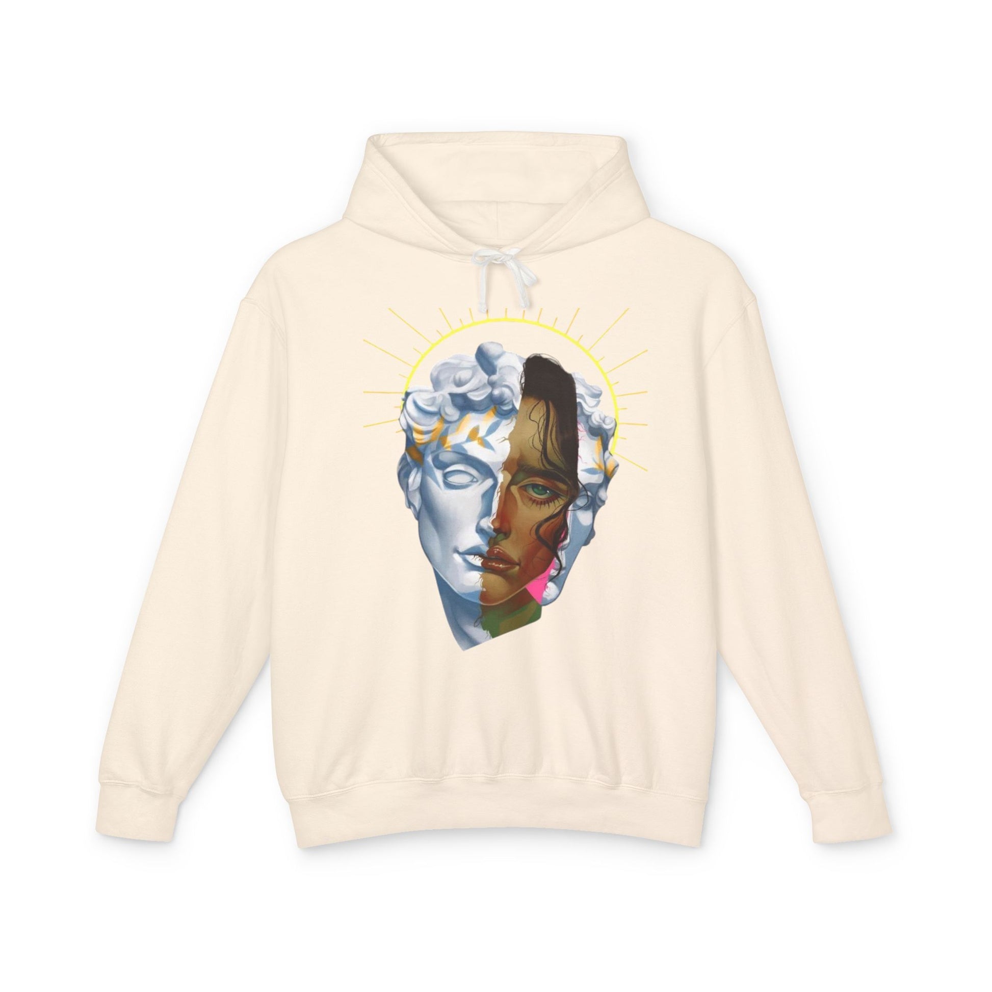 Artistic Unisex Hoodie with Unique Face Design, Lightweight Sweatshirt for Casual Wear, Gift for Art Lovers, Cozy Layer