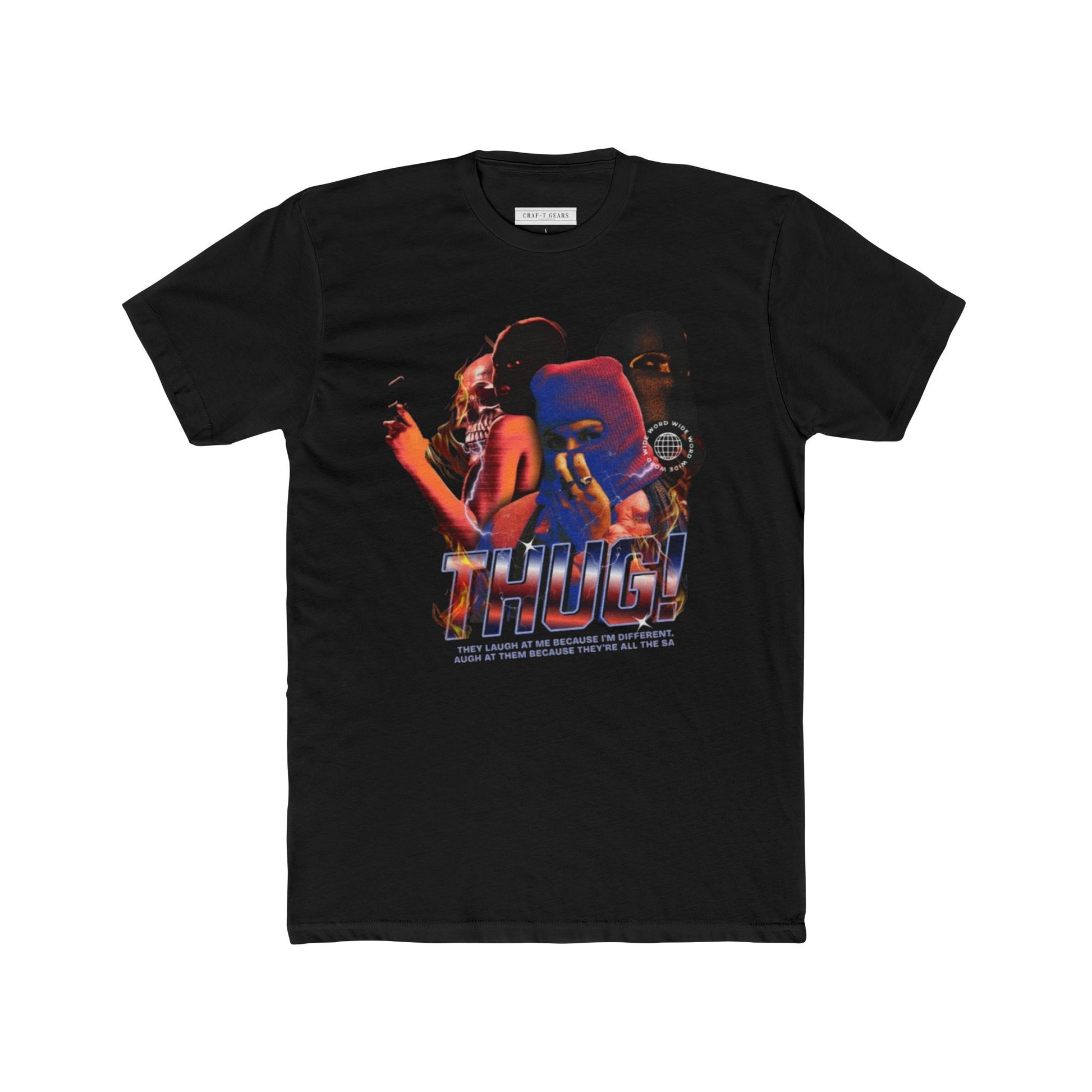 Retro Thug Graphic Men's Cotton Crew Tee
