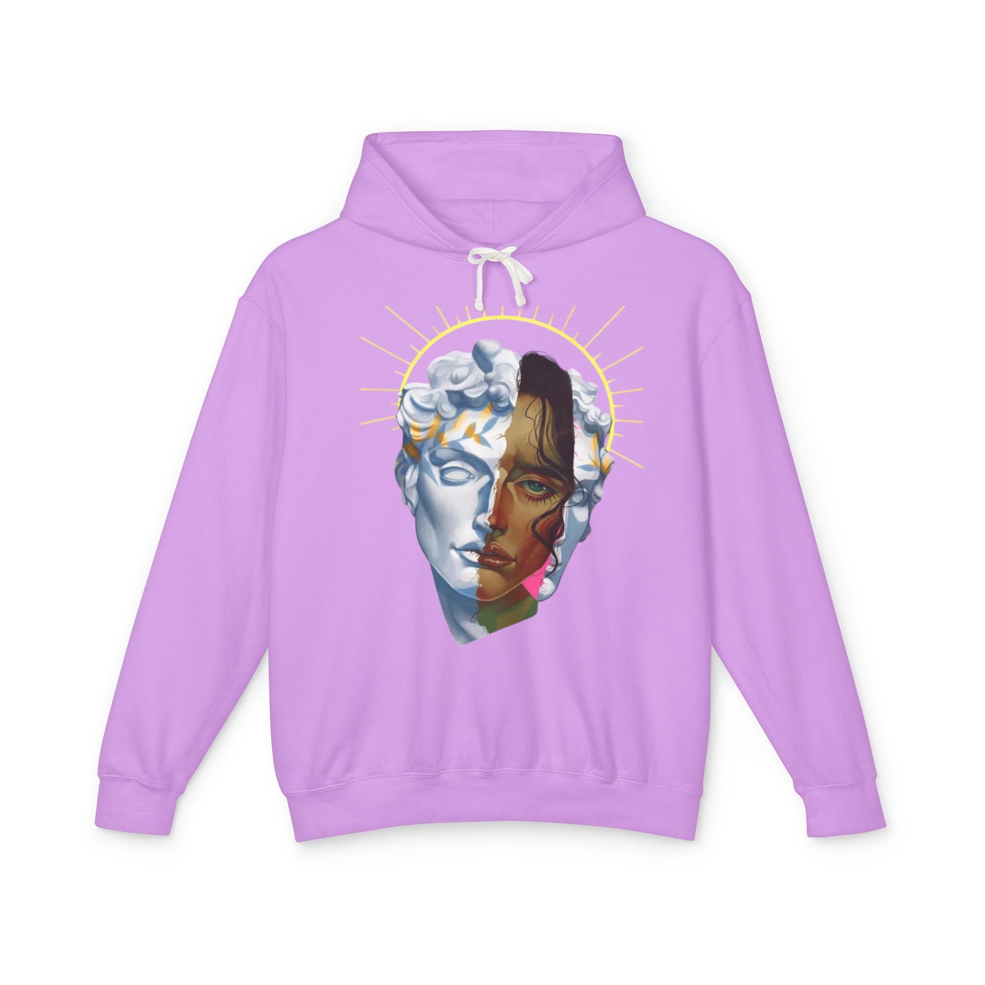 Artistic Unisex Hoodie with Unique Face Design, Lightweight Sweatshirt for Casual Wear, Gift for Art Lovers, Cozy Layer