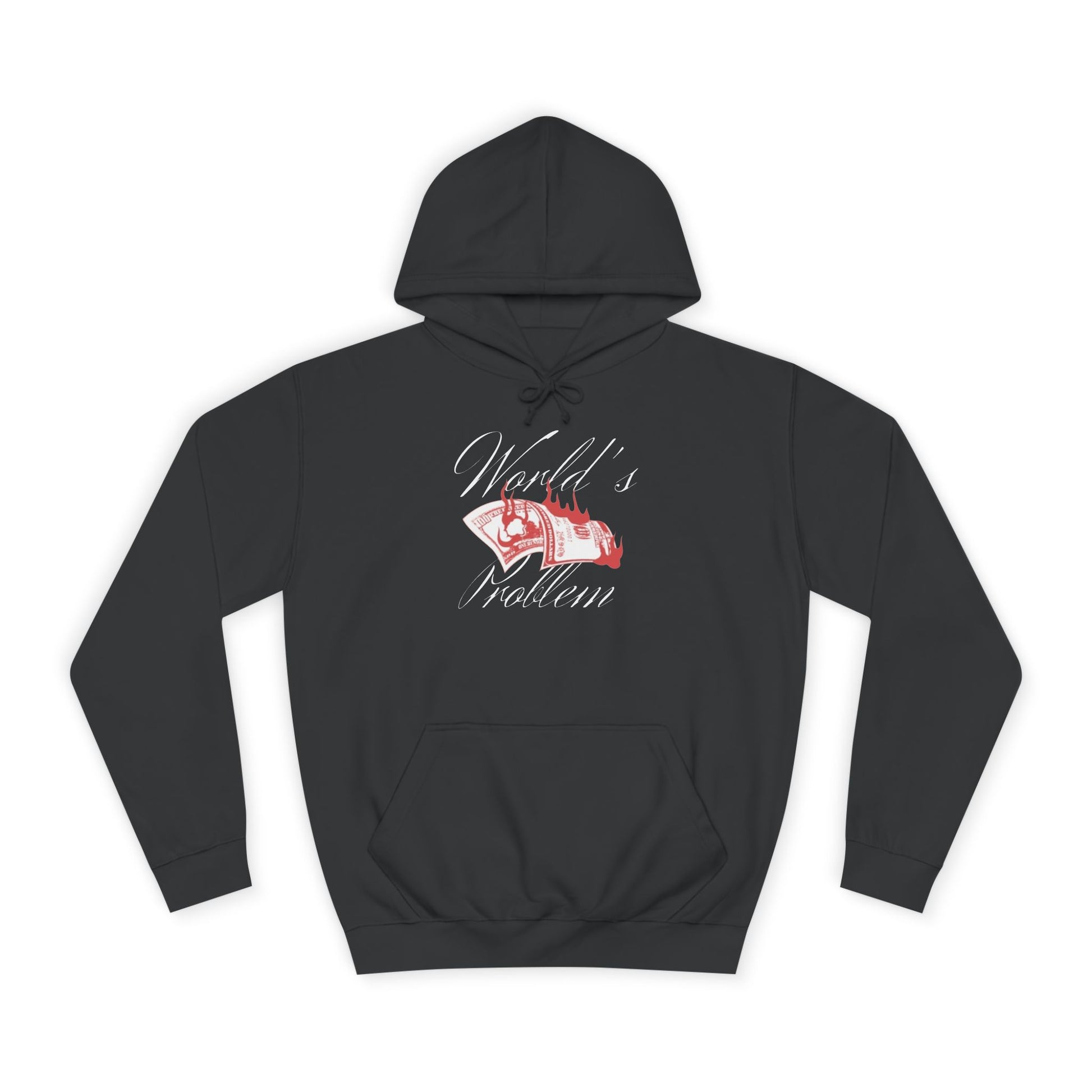 Men's Money Hoodie - "World's Problem" Graphic Sweatshirt for Students