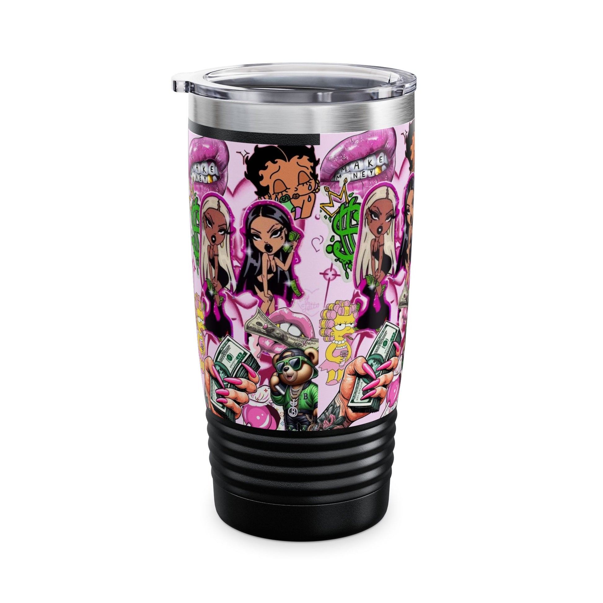 Fav Baddie Cartoon Edgy Graphic Tumbler - 20oz Pink Vibe with Fun Characters