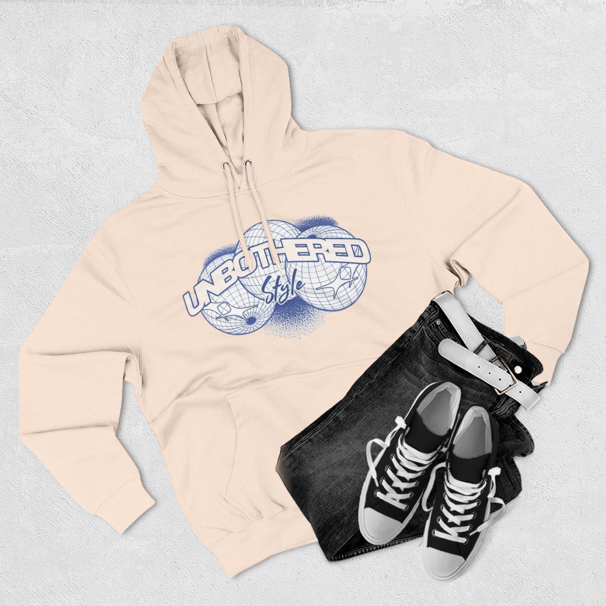 Men's Unbothered Style Three-Panel Fleece Hoodie - Chill Vibe, Perfect for Casual Days