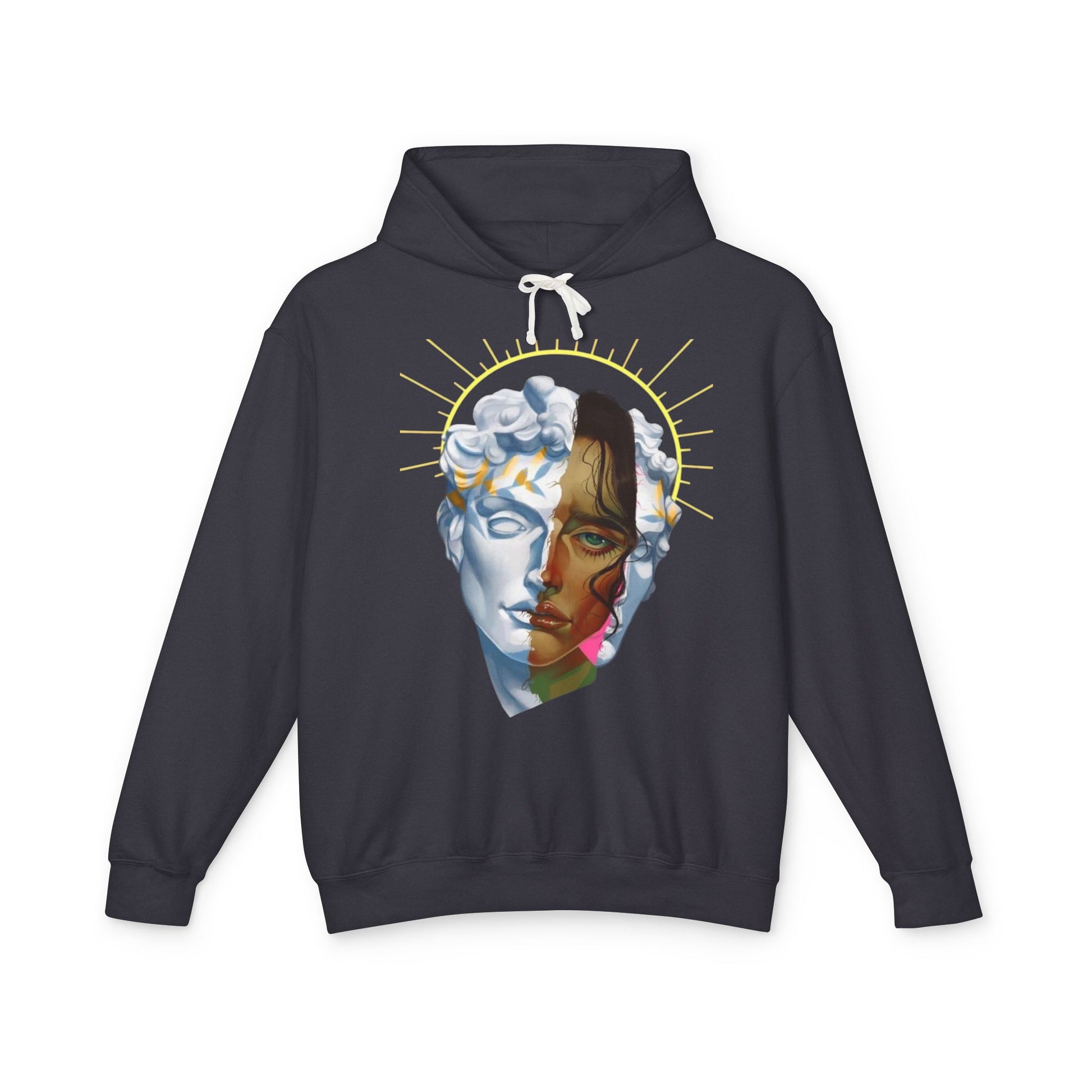 Artistic Unisex Hoodie with Unique Face Design, Lightweight Sweatshirt for Casual Wear, Gift for Art Lovers, Cozy Layer