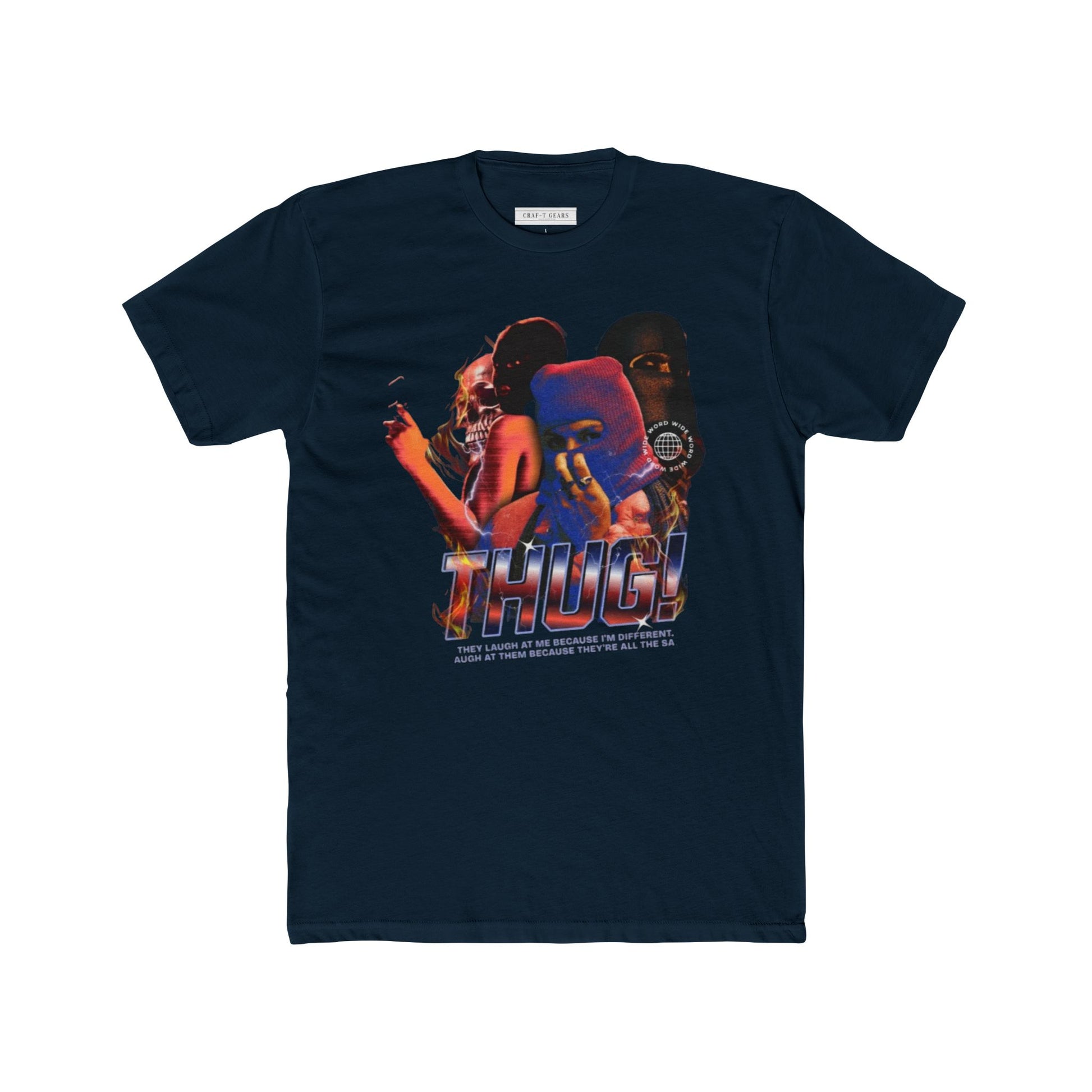 Retro Thug Graphic Men's Cotton Crew Tee