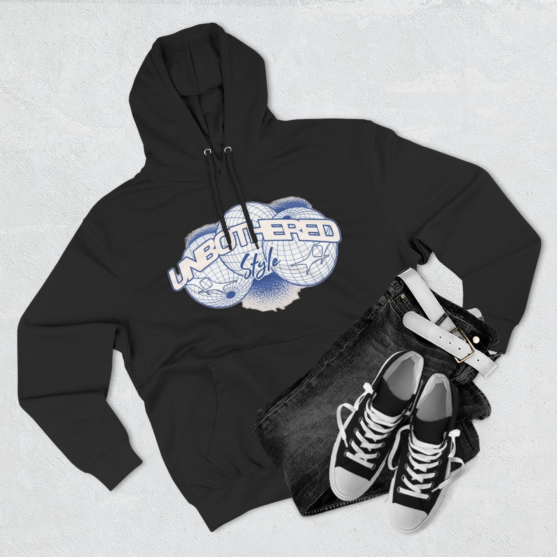 Men's Unbothered Style Three-Panel Fleece Hoodie - Chill Vibe, Perfect for Casual Days