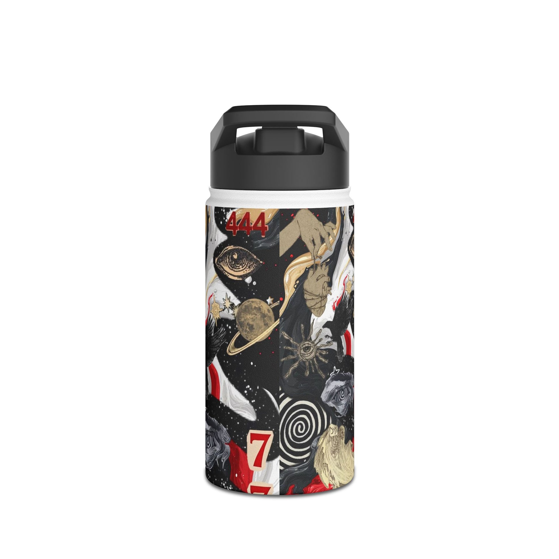 Cosmic Stainless Steel Water Bottle with Spiritual Design