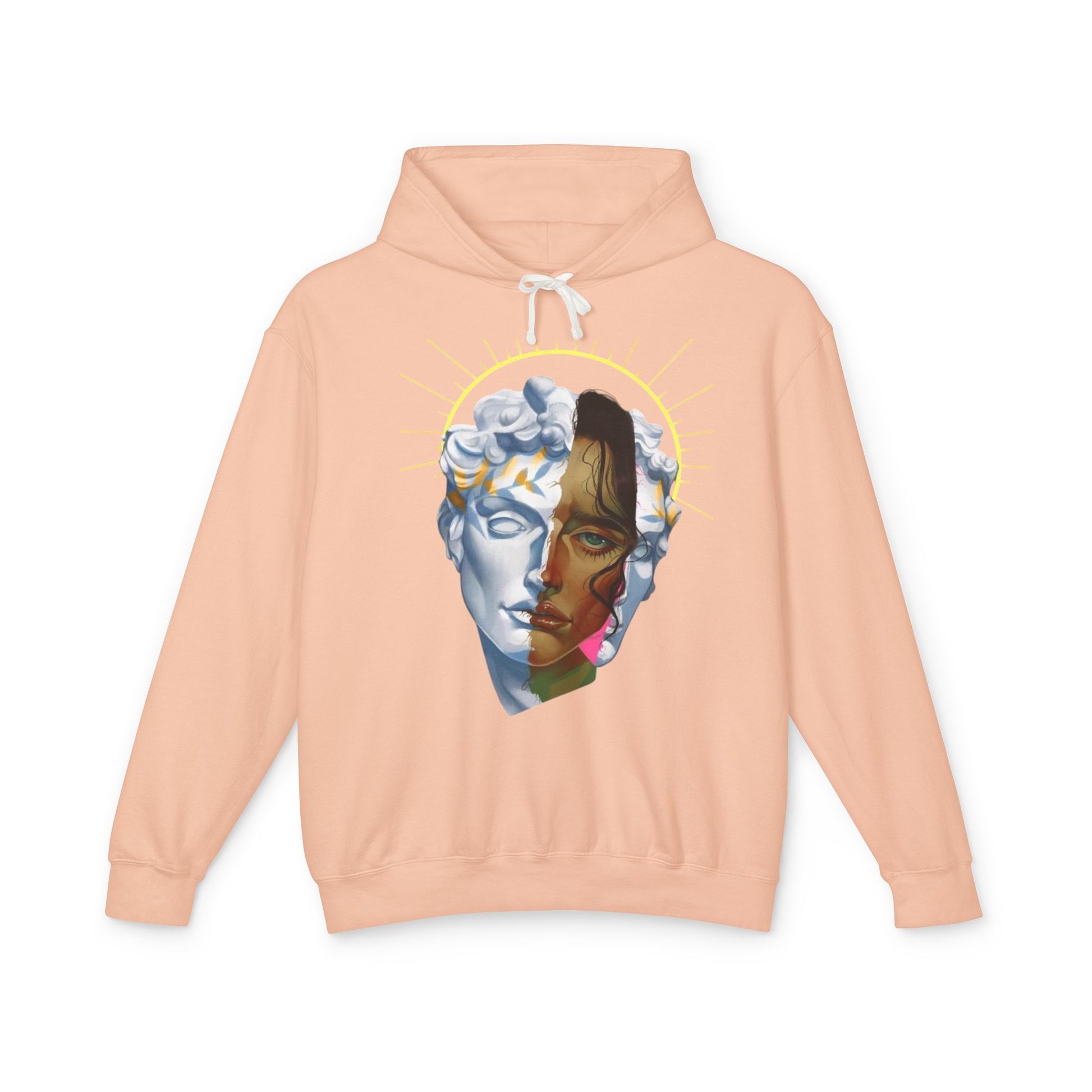 Artistic Unisex Hoodie with Unique Face Design, Lightweight Sweatshirt for Casual Wear, Gift for Art Lovers, Cozy Layer