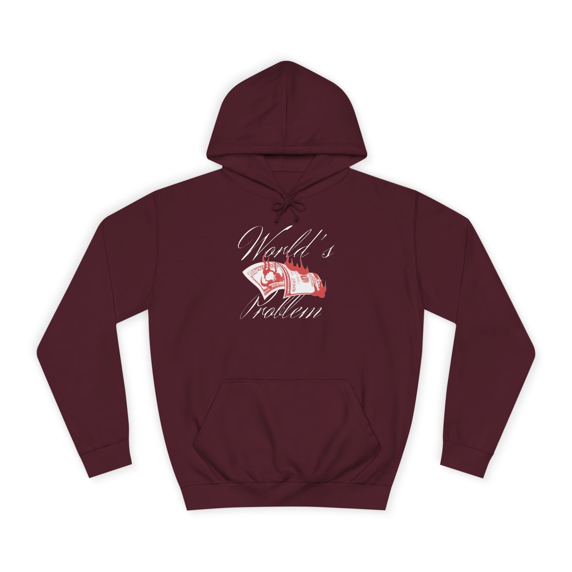 Men's Money Hoodie - "World's Problem" Graphic Sweatshirt for Students