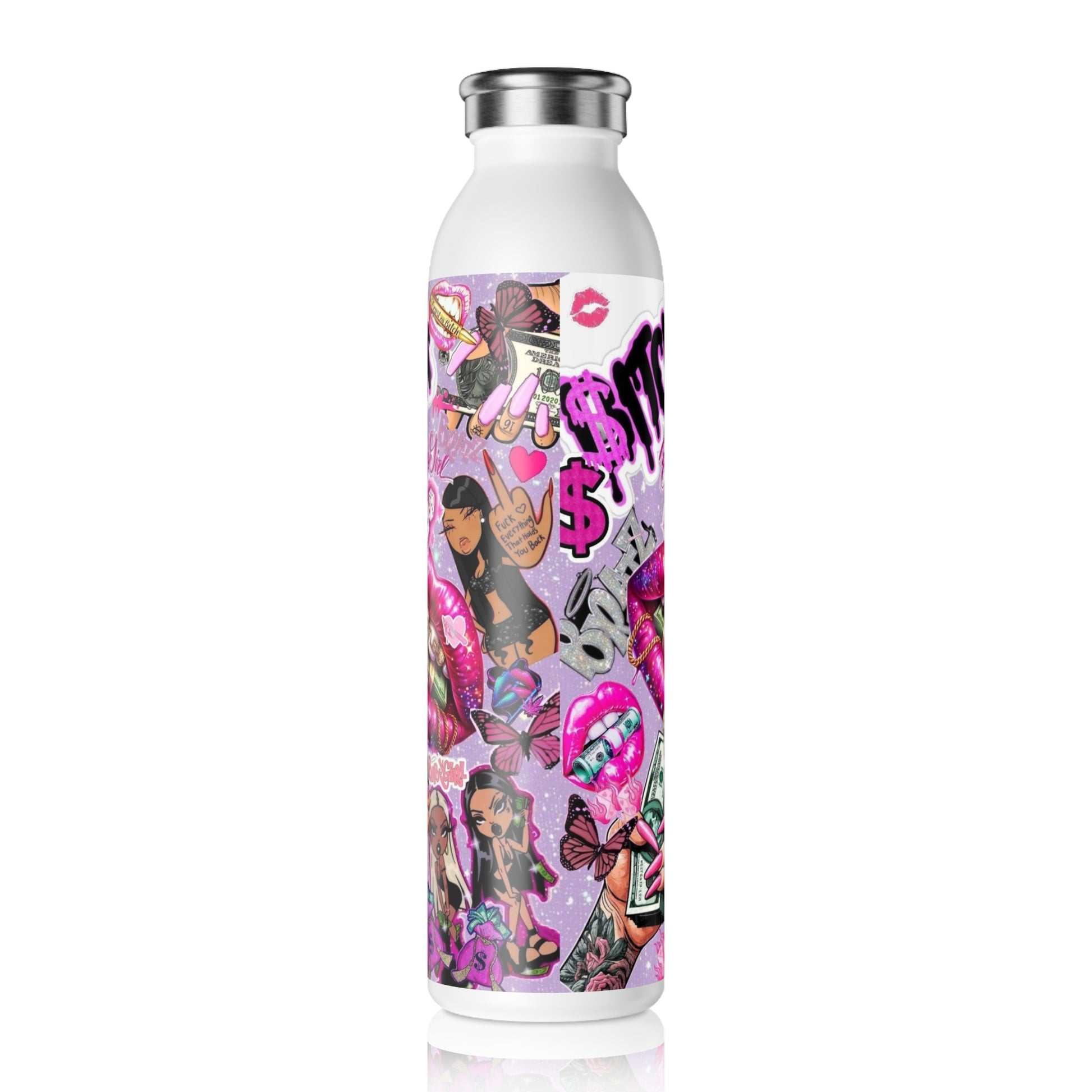 Trendy Slim Water Bottle - Stylish & Fun Design for Everyday Use