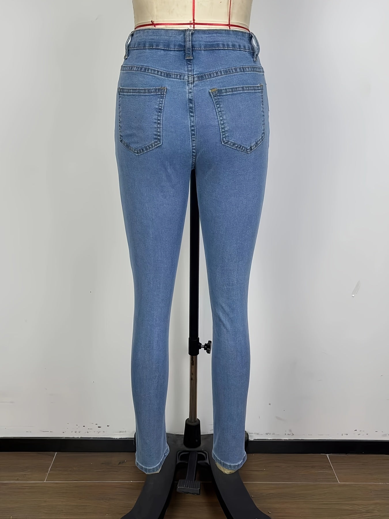 Elastic hole sexy Women's jeans feet pants