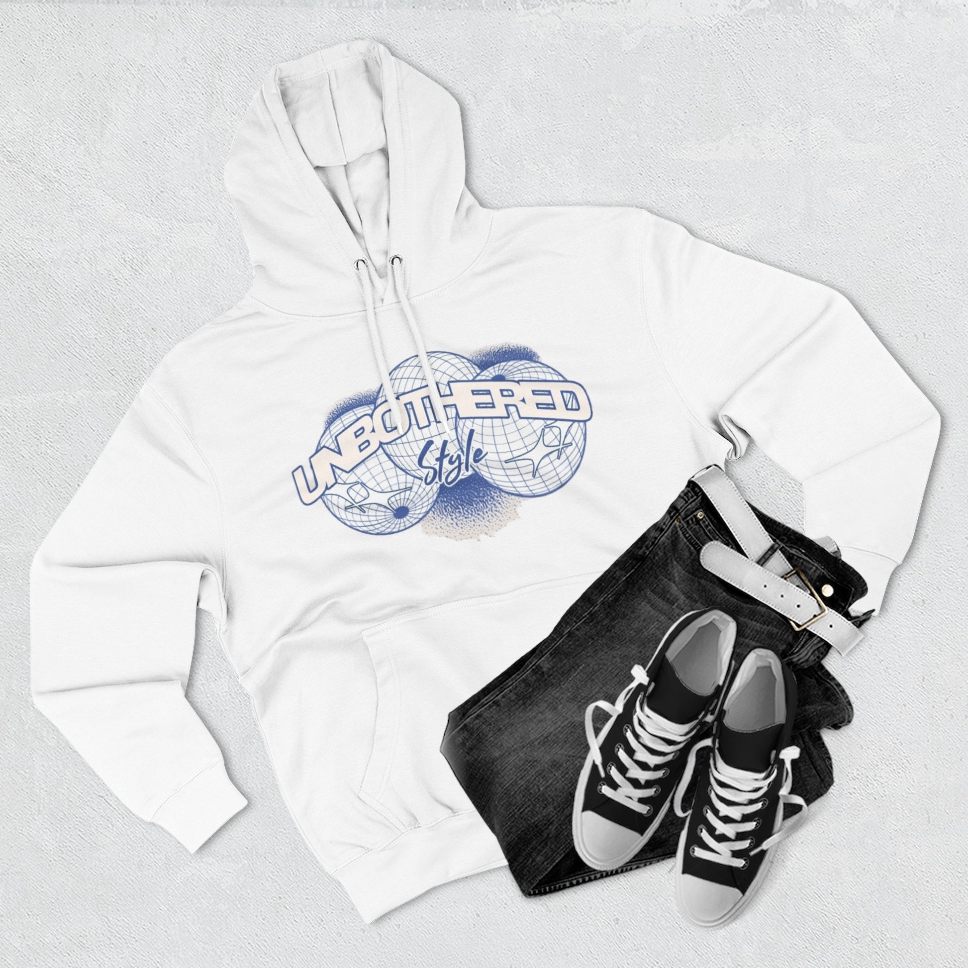 Men's Unbothered Style Three-Panel Fleece Hoodie - Chill Vibe, Perfect for Casual Days
