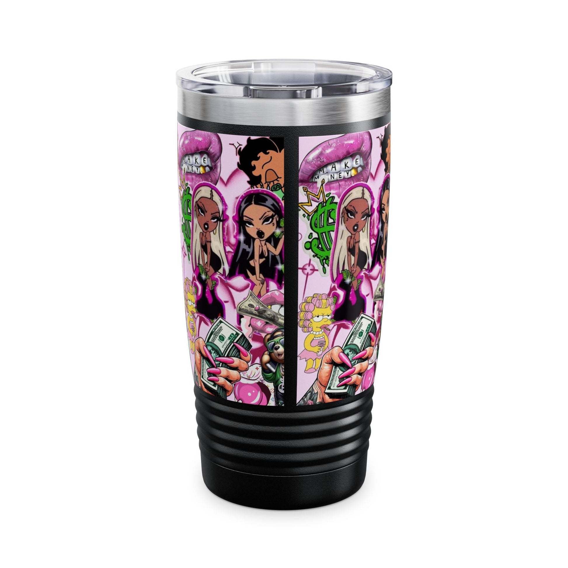 Fav Baddie Cartoon Edgy Graphic Tumbler - 20oz Pink Vibe with Fun Characters