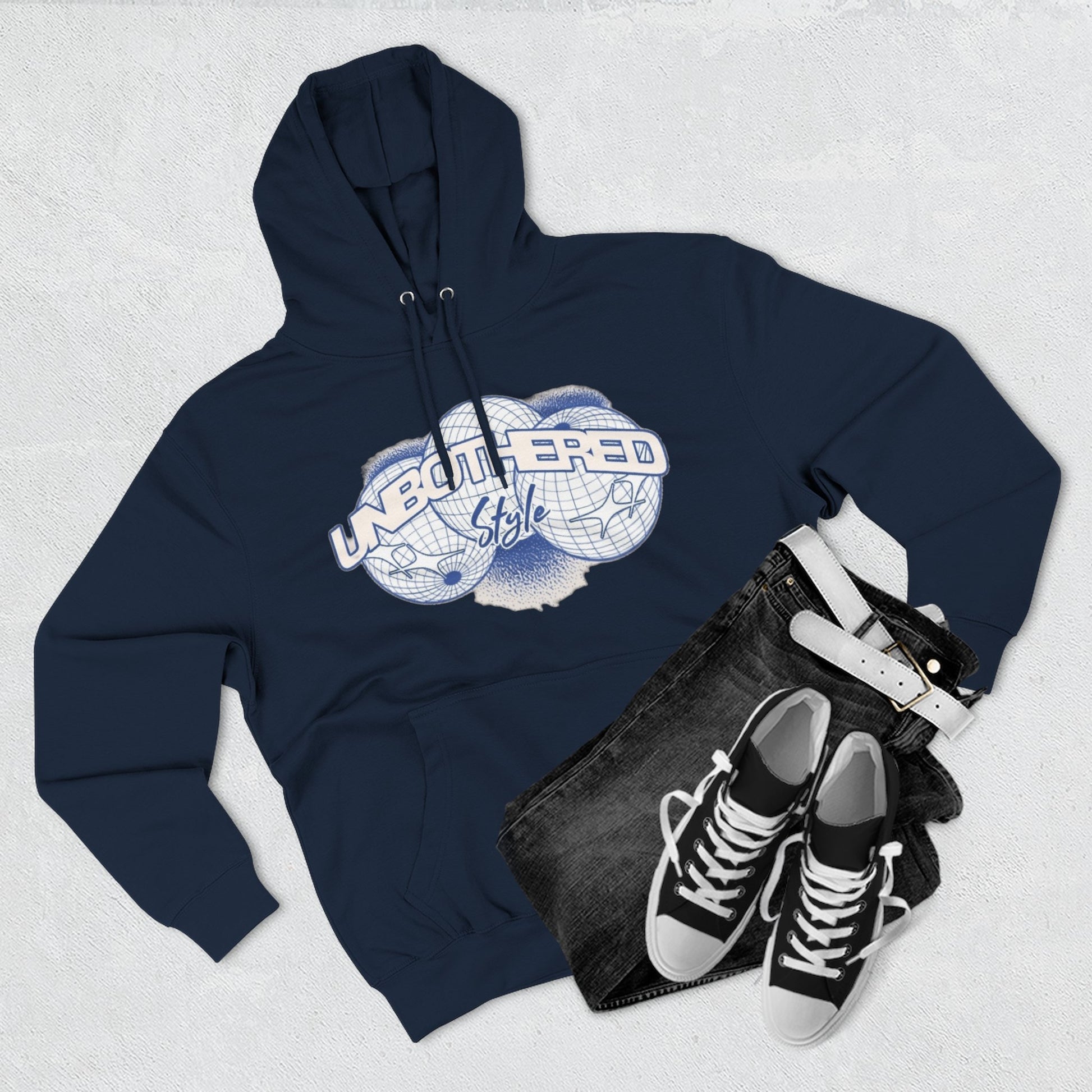 Men's Unbothered Style Three-Panel Fleece Hoodie - Chill Vibe, Perfect for Casual Days