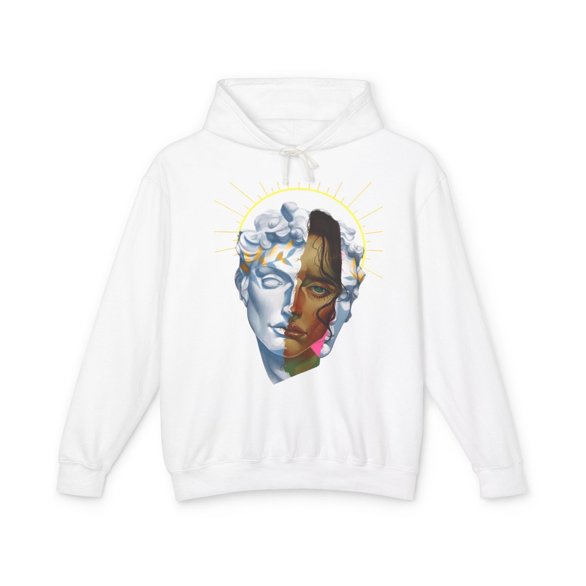 Artistic Unisex Hoodie with Unique Face Design, Lightweight Sweatshirt for Casual Wear, Gift for Art Lovers, Cozy Layer