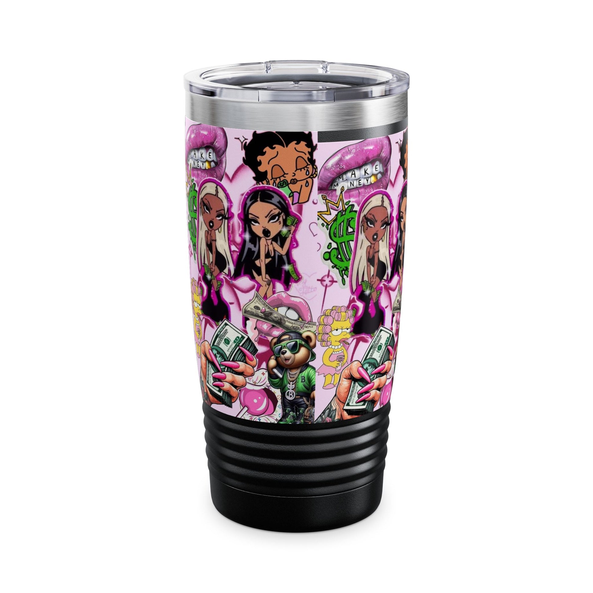 Fav Baddie Cartoon Edgy Graphic Tumbler - 20oz Pink Vibe with Fun Characters
