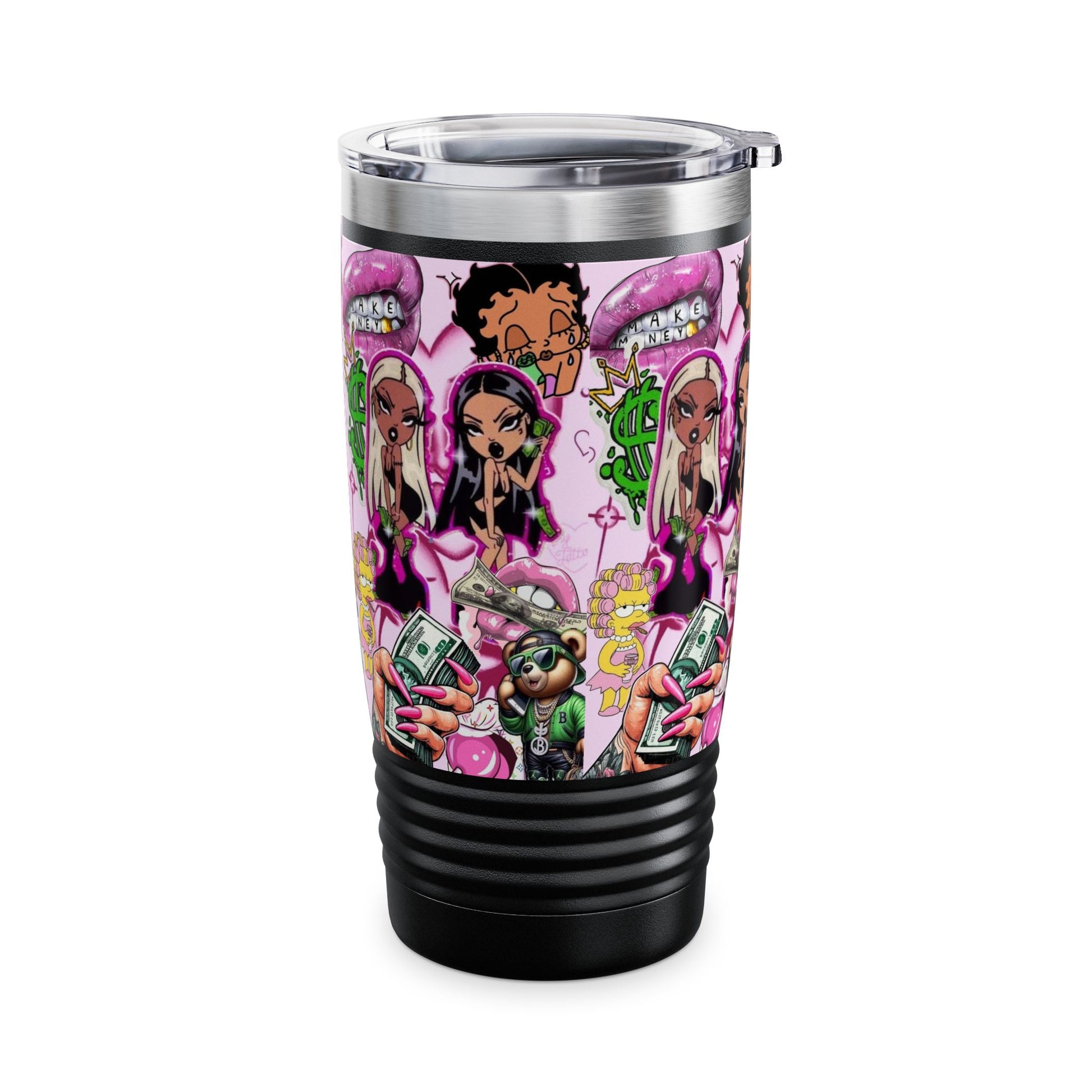Fav Baddie Cartoon Edgy Graphic Tumbler - 20oz Pink Vibe with Fun Characters