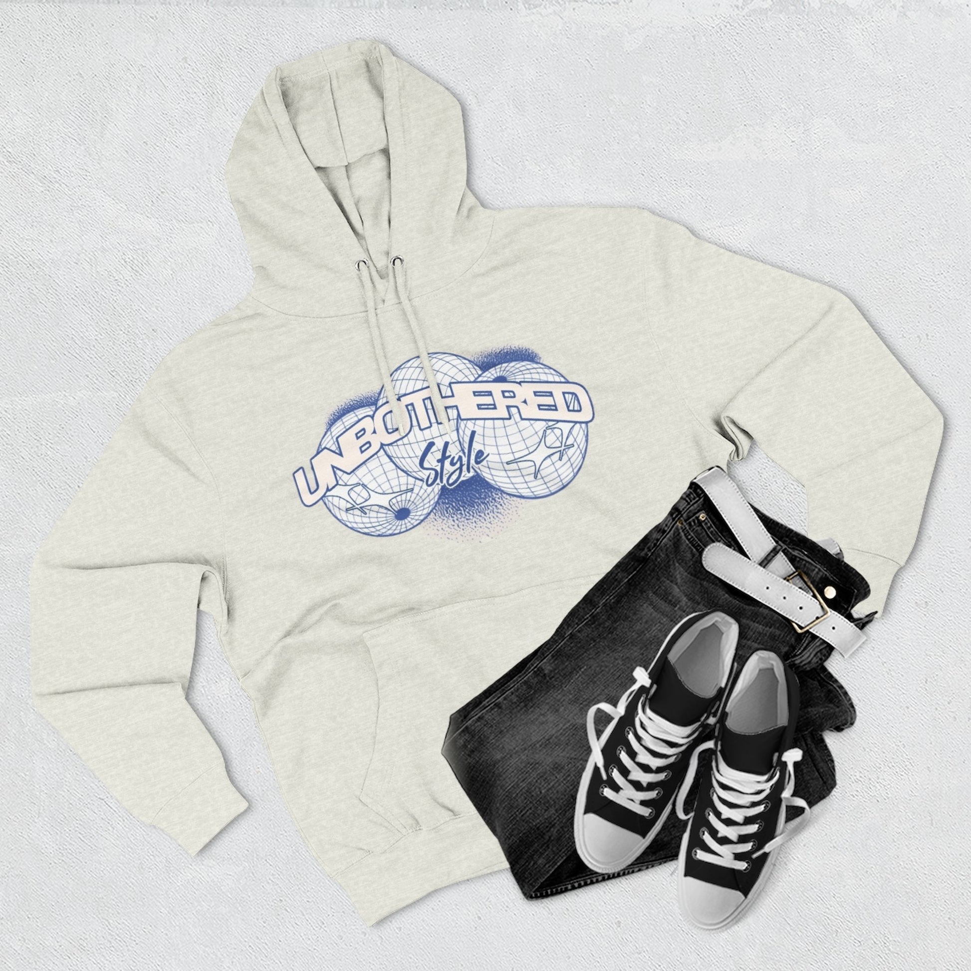 Men's Unbothered Style Three-Panel Fleece Hoodie - Chill Vibe, Perfect for Casual Days