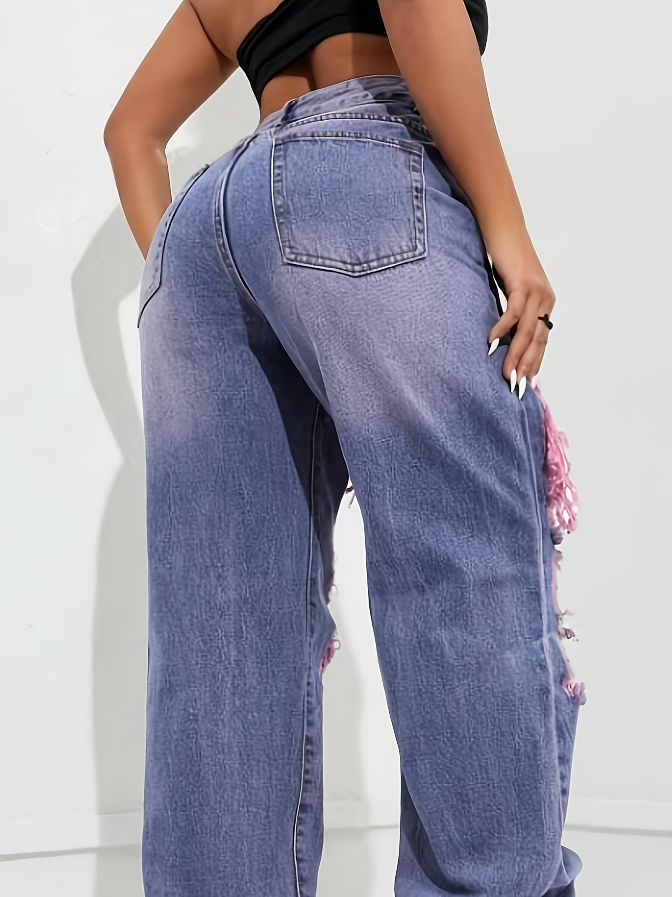 Big Hole Casual Loose Fashion Jeans - High Waist Ripped Hot Jeans Women - New Fashion Casual Everything Pants