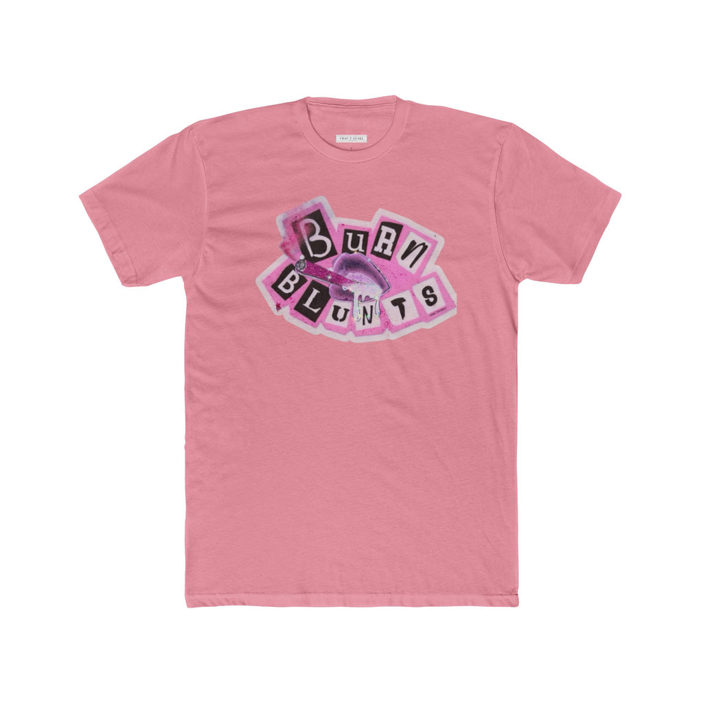 Trendy Women's Cotton Crew Tee - "Burn Blunts" Graphic, Casual Wear, Gift for Smokers, Hip Hop Style, Streetwear Essentials