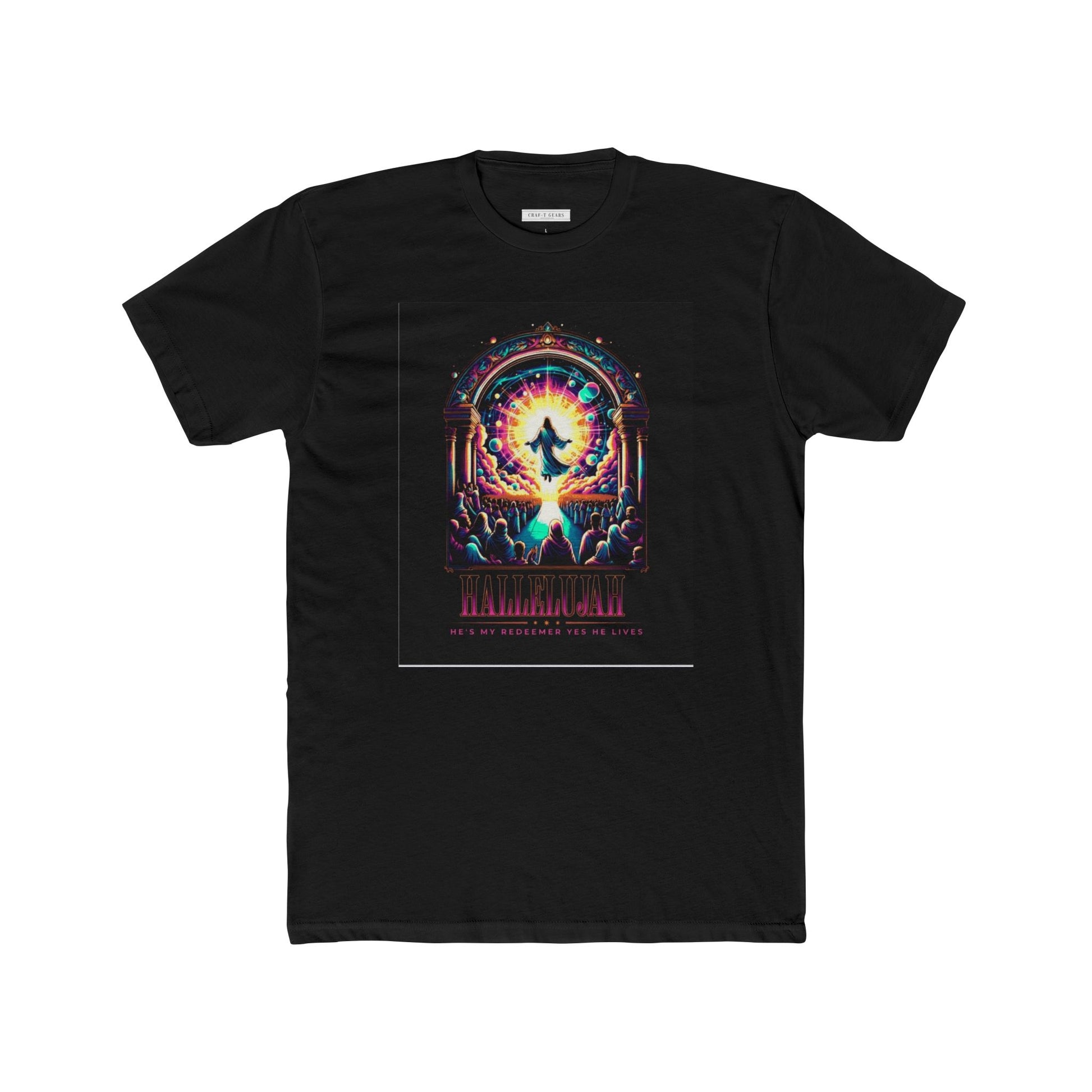 Unisex Cotton Crew Tee - Retro Cosmic Graphic Tee