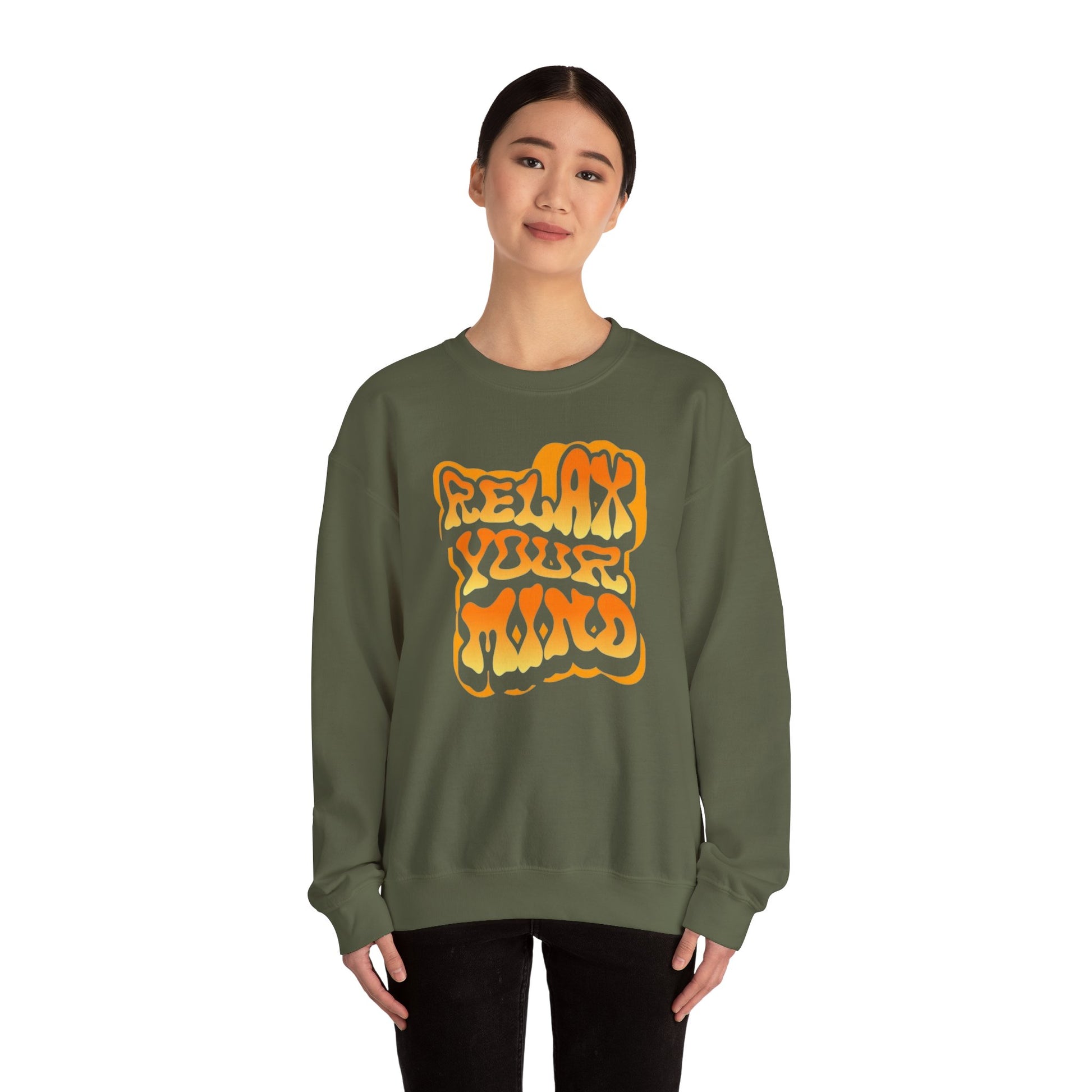 Retro Relax Your Mind Crewneck Sweatshirt | Cozy Unisex Graphic Sweater
