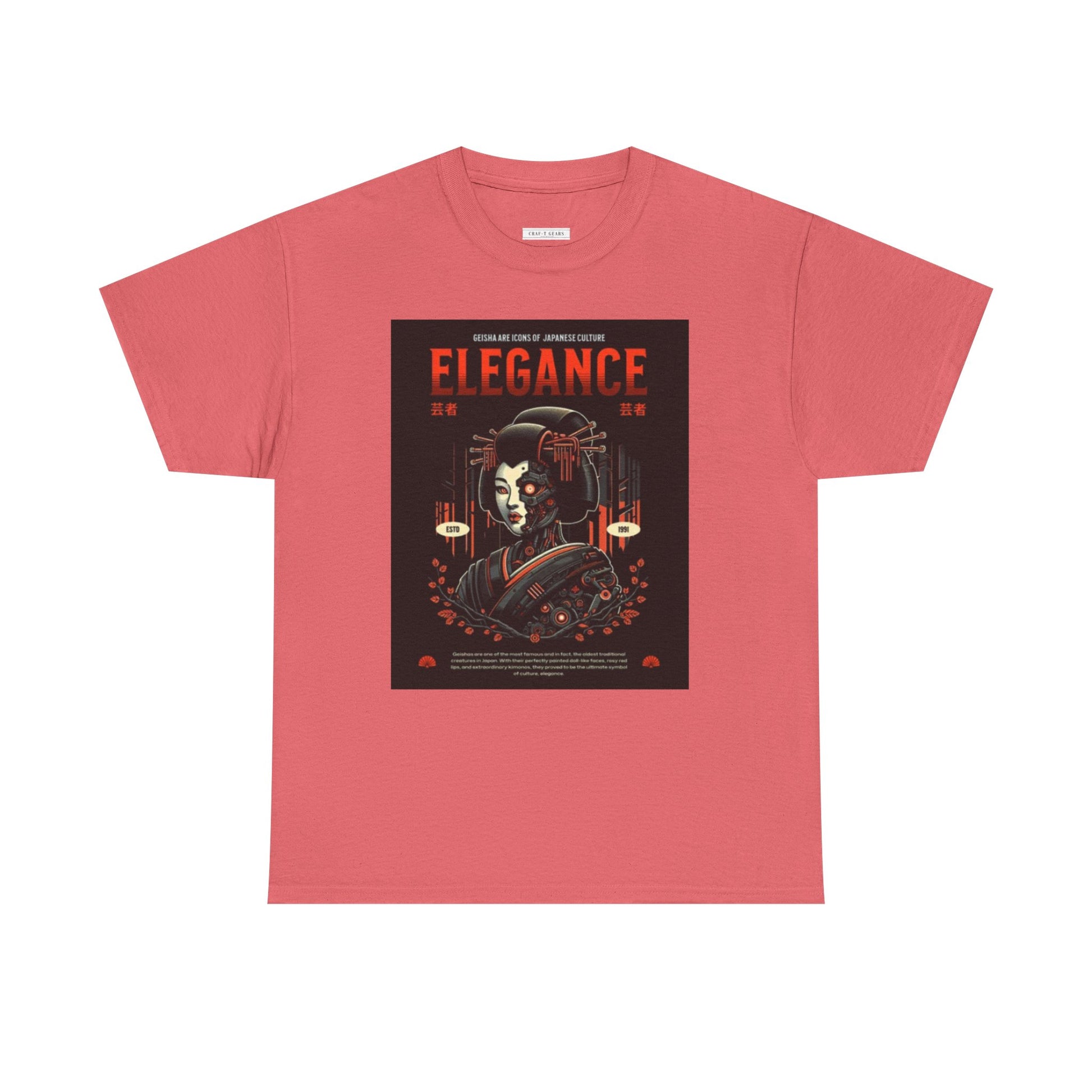 Women Heavy Cotton Tee - Japanese Elegance Graphic Shirt