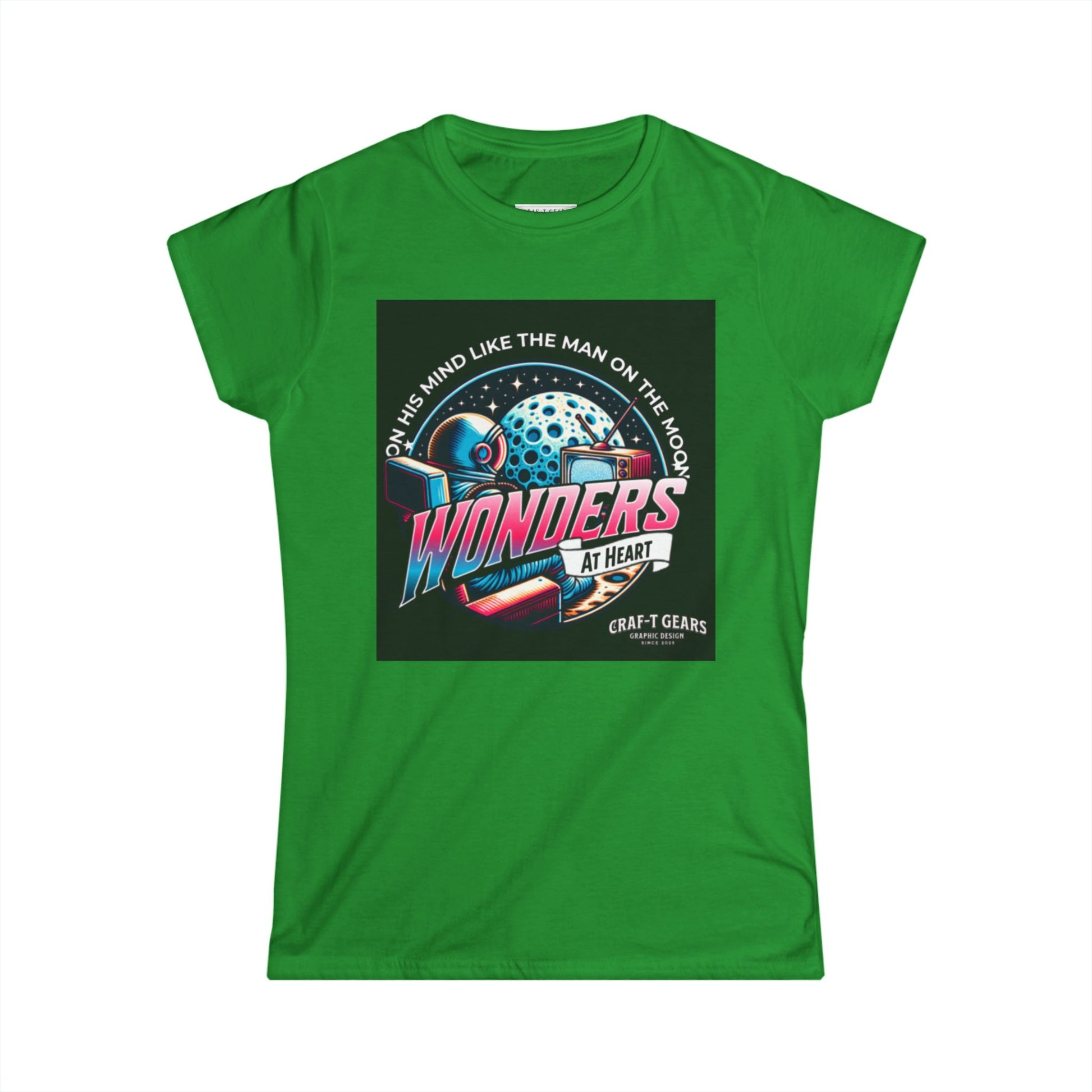Wonders at Heart Women's Softstyle Tee - Inspirational Graphic T-Shirt for Space Enthusiasts