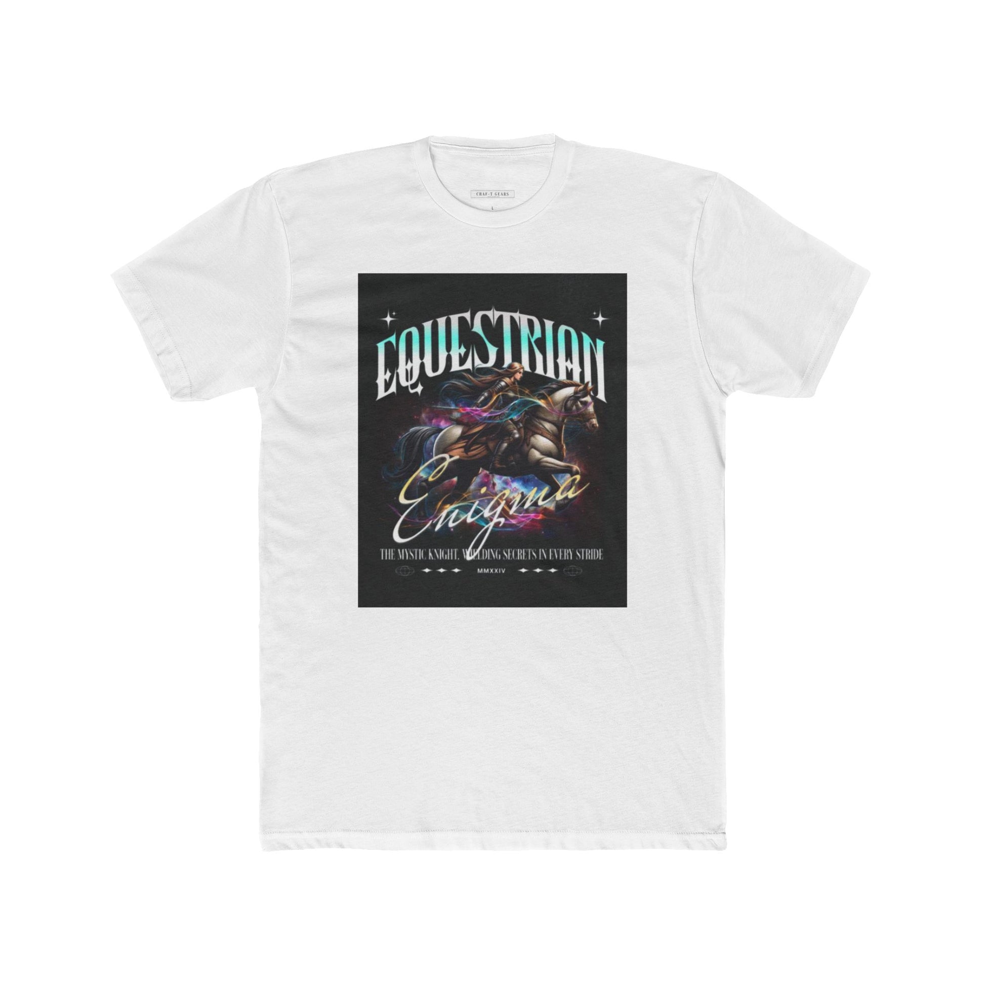 Equestrian Art Women Cotton Crew Tee - Perfect for Horse Lovers
