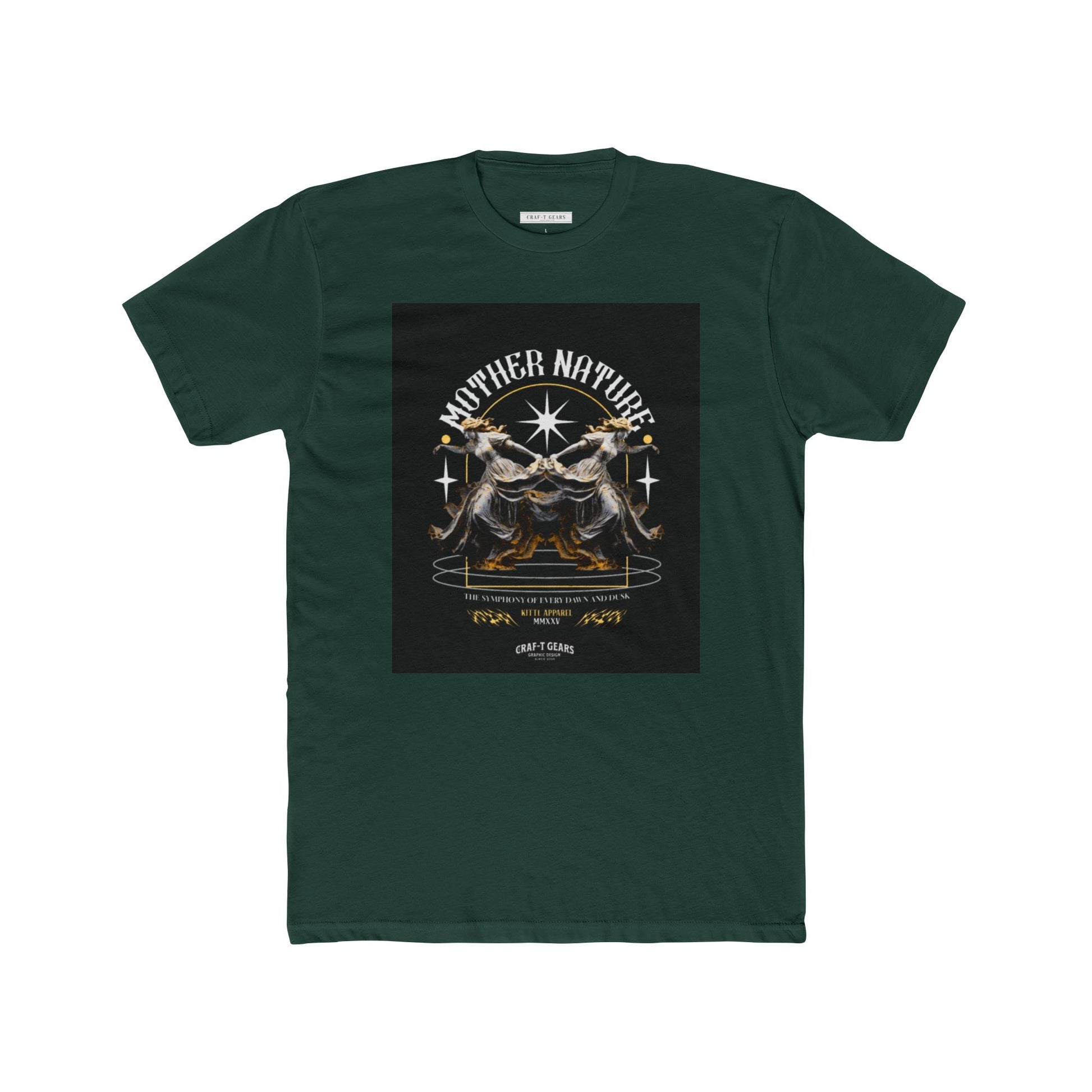 Nature-Inspired Women Cotton Crew Tee - Mother Nature Design