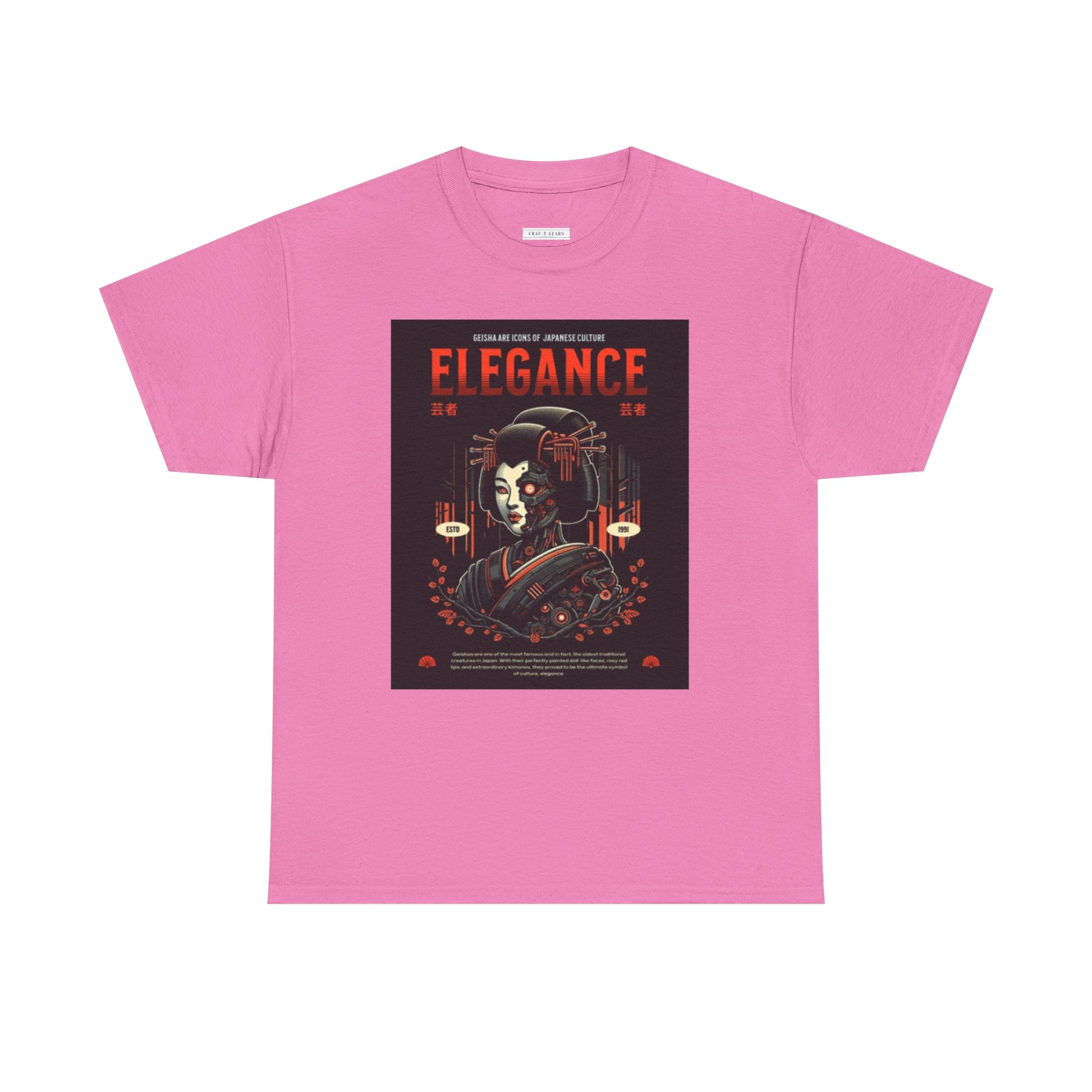 Women Heavy Cotton Tee - Japanese Elegance Graphic Shirt