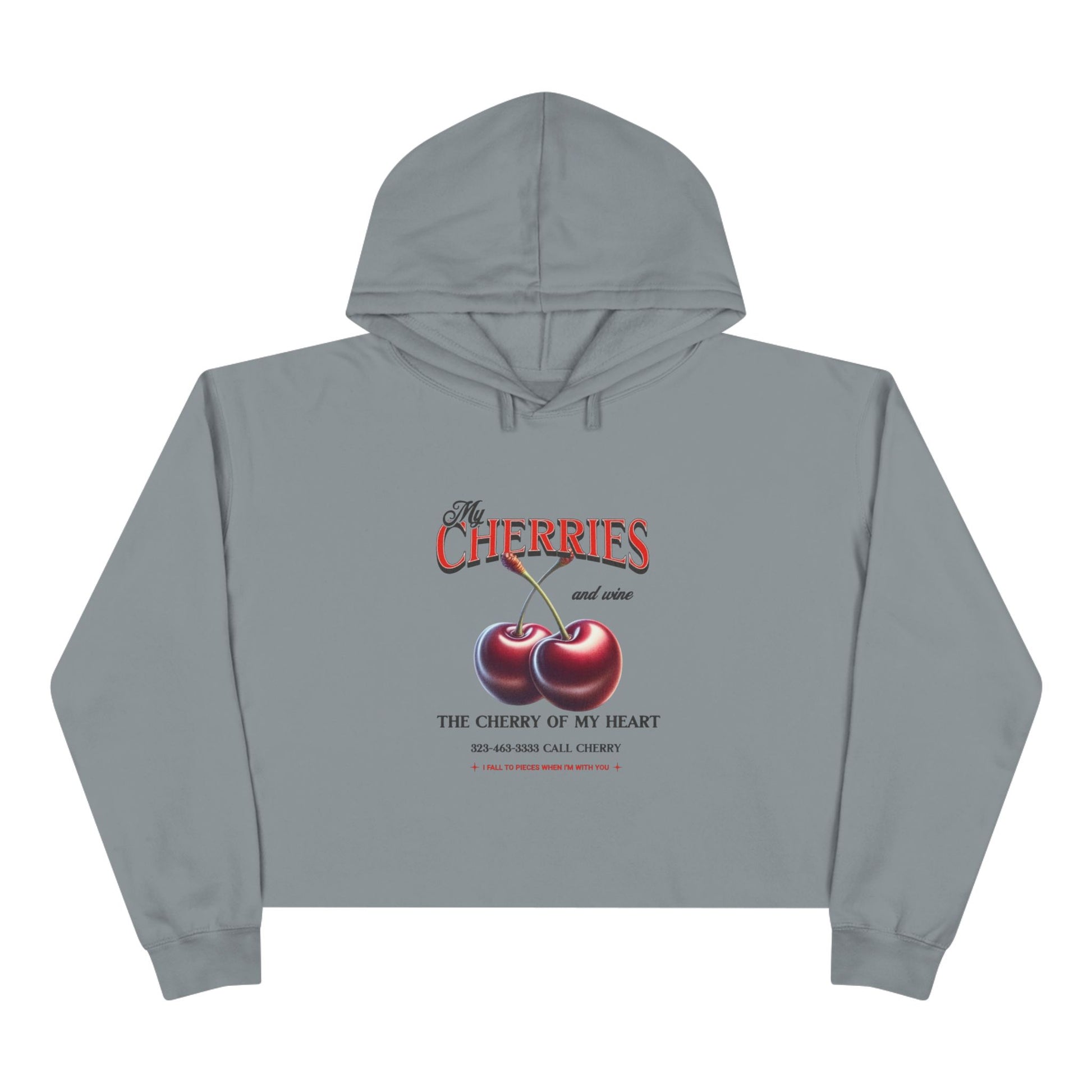 Sweet Cherry Crop Hoodie - Perfect for Summer Vibes, Casual Outings, Gift for Fruit Lovers, Cozy Style, Cute Trendy Apparel
