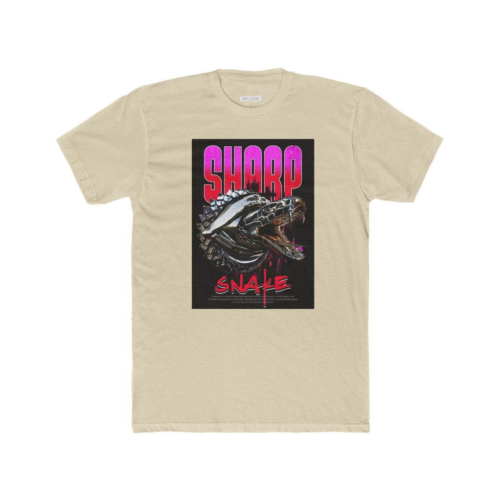 Sharp Snake Graphic Men Cotton Crew Tee - Edgy Streetwear T-Shirt for Art Lovers