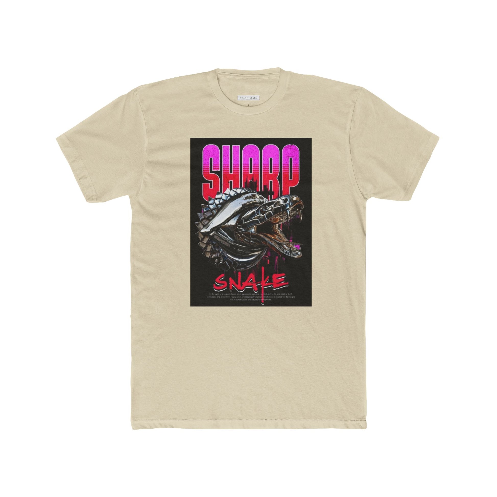 Sharp Snake Graphic Men Cotton Crew Tee - Edgy Streetwear T-Shirt for Art Lovers