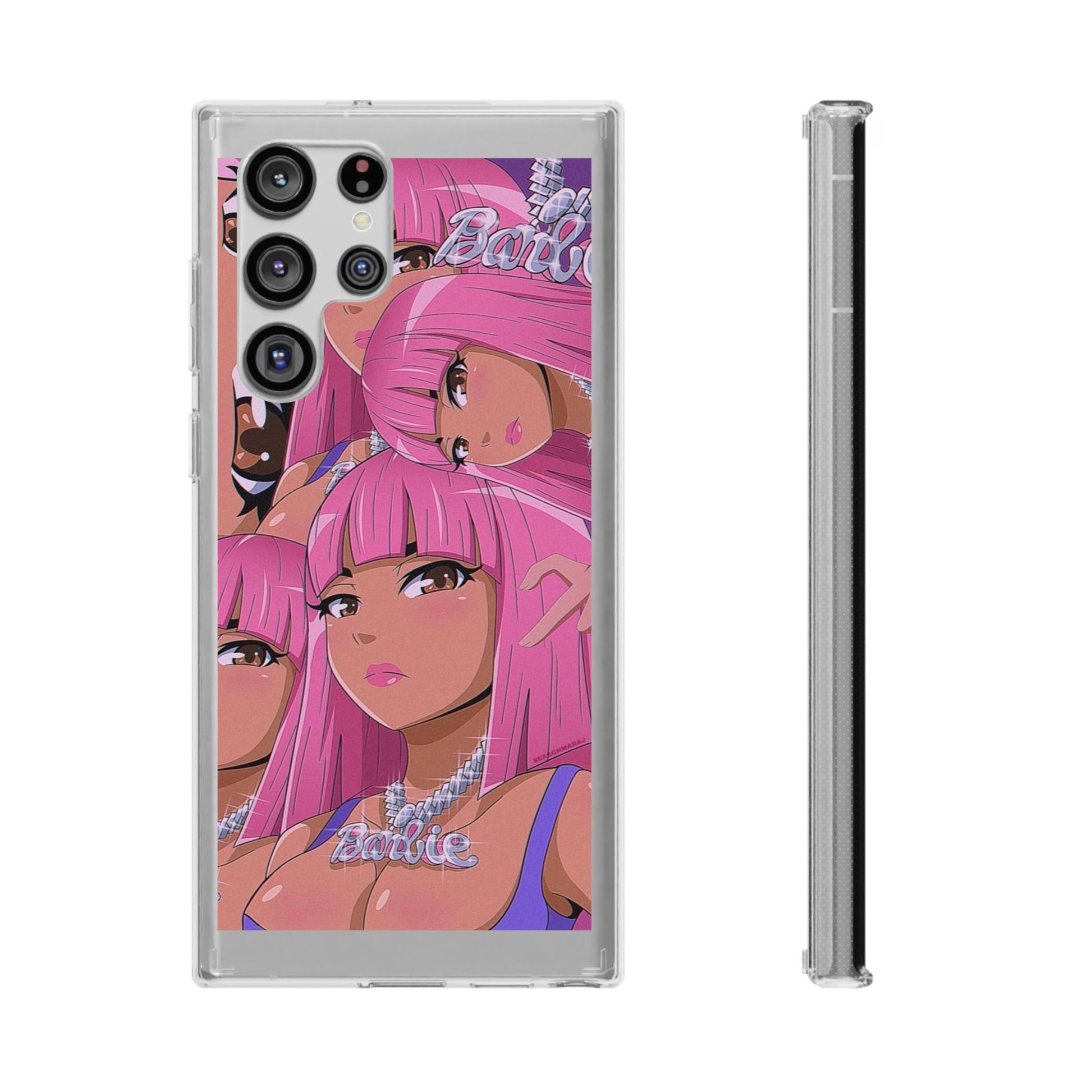 Barbie-Inspired Clear Phone Case - Trendy Protective Cover for Fashion Lovers