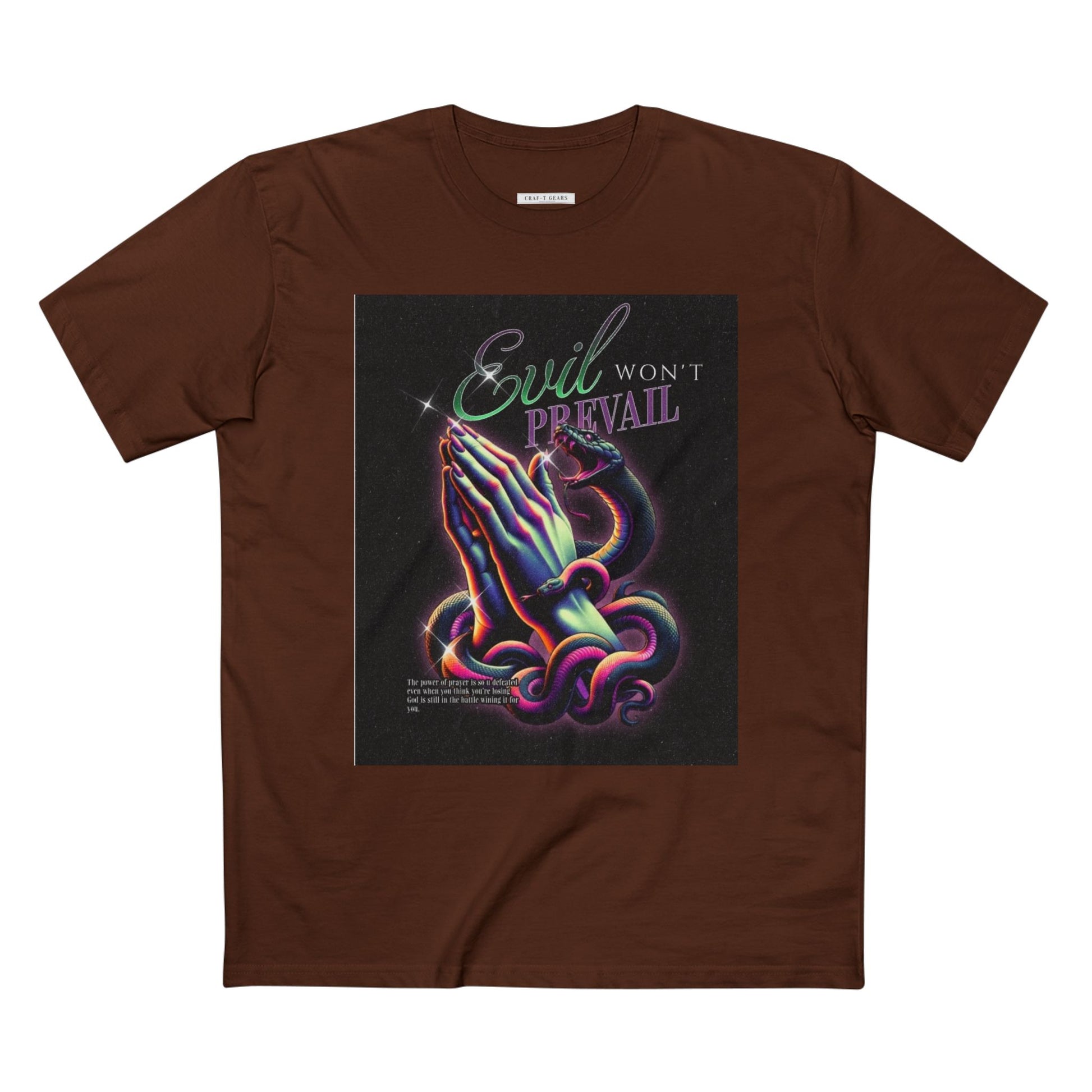 Evil Won't Prevail Graphic Tee - Edgy Prayer Design for Bold Self-Expression