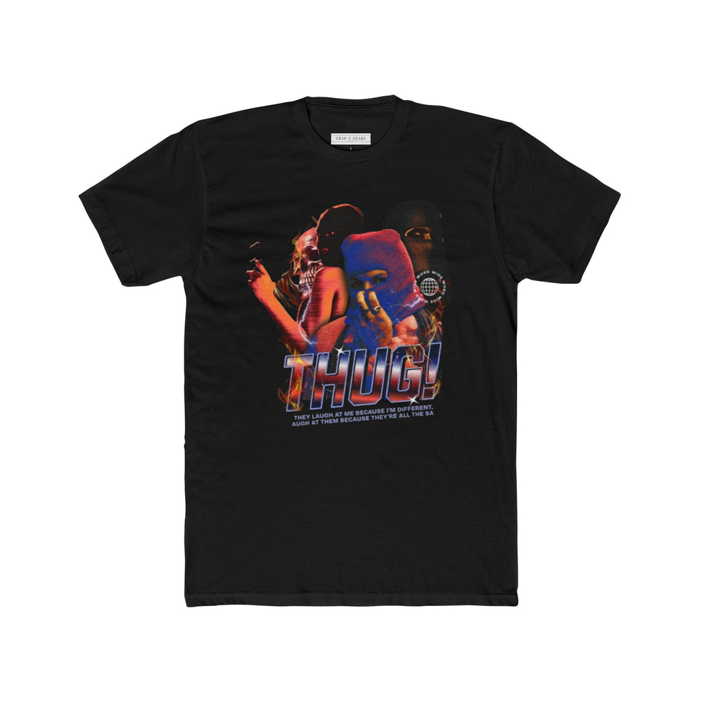 Retro Thug Graphic Men's Cotton Crew Tee