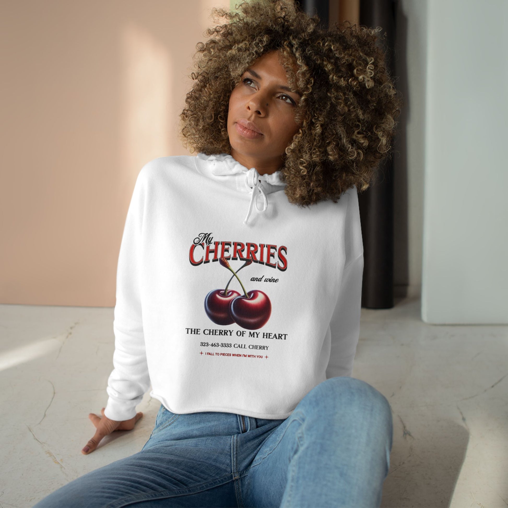Sweet Cherry Crop Hoodie - Perfect for Summer Vibes, Casual Outings, Gift for Fruit Lovers, Cozy Style, Cute Trendy Apparel