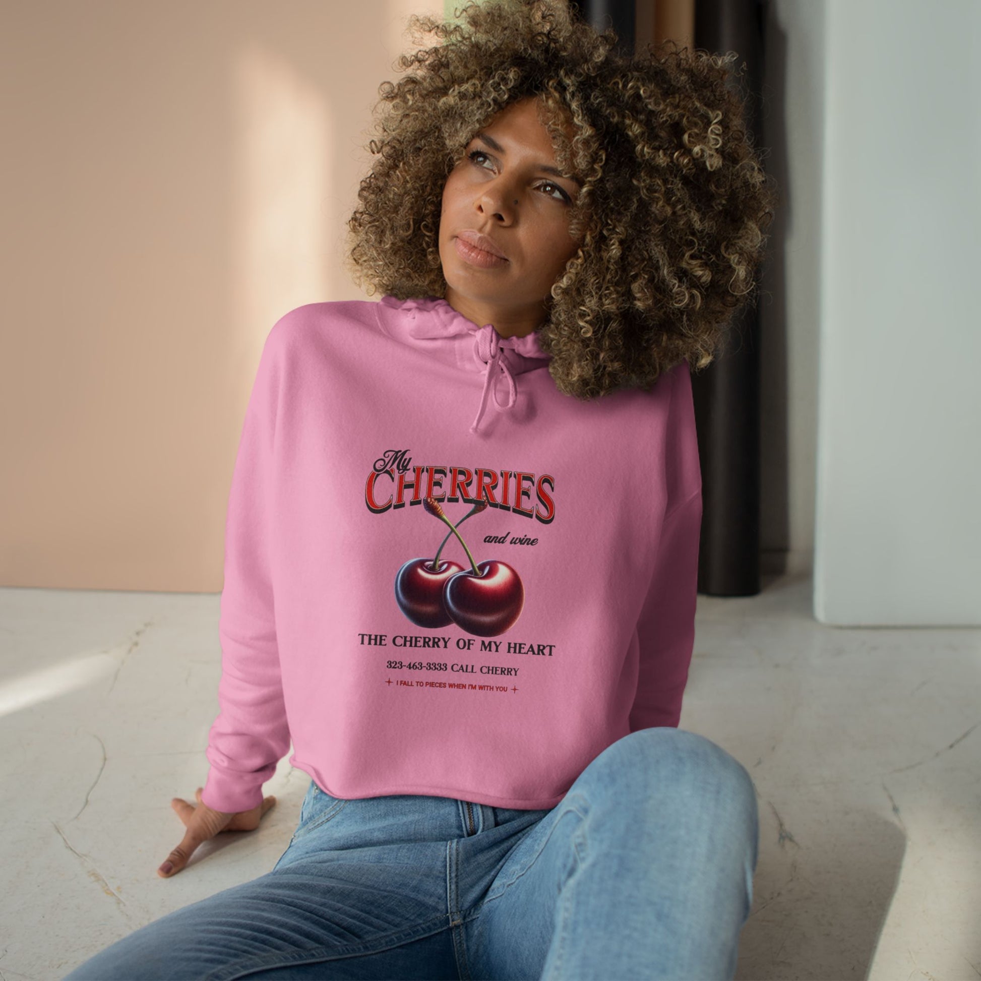 Sweet Cherry Crop Hoodie - Perfect for Summer Vibes, Casual Outings, Gift for Fruit Lovers, Cozy Style, Cute Trendy Apparel