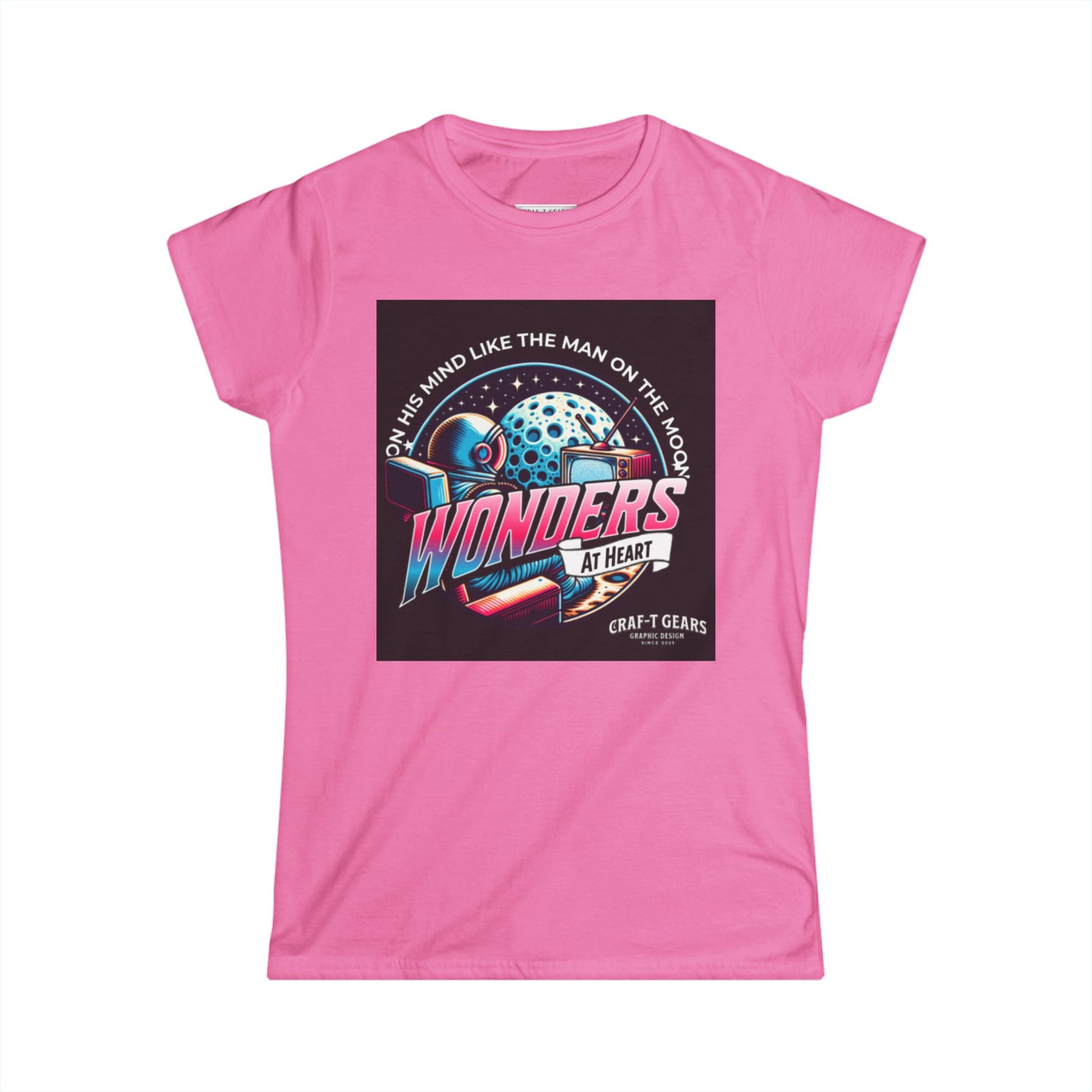 Wonders at Heart Women's Softstyle Tee - Inspirational Graphic T-Shirt for Space Enthusiasts