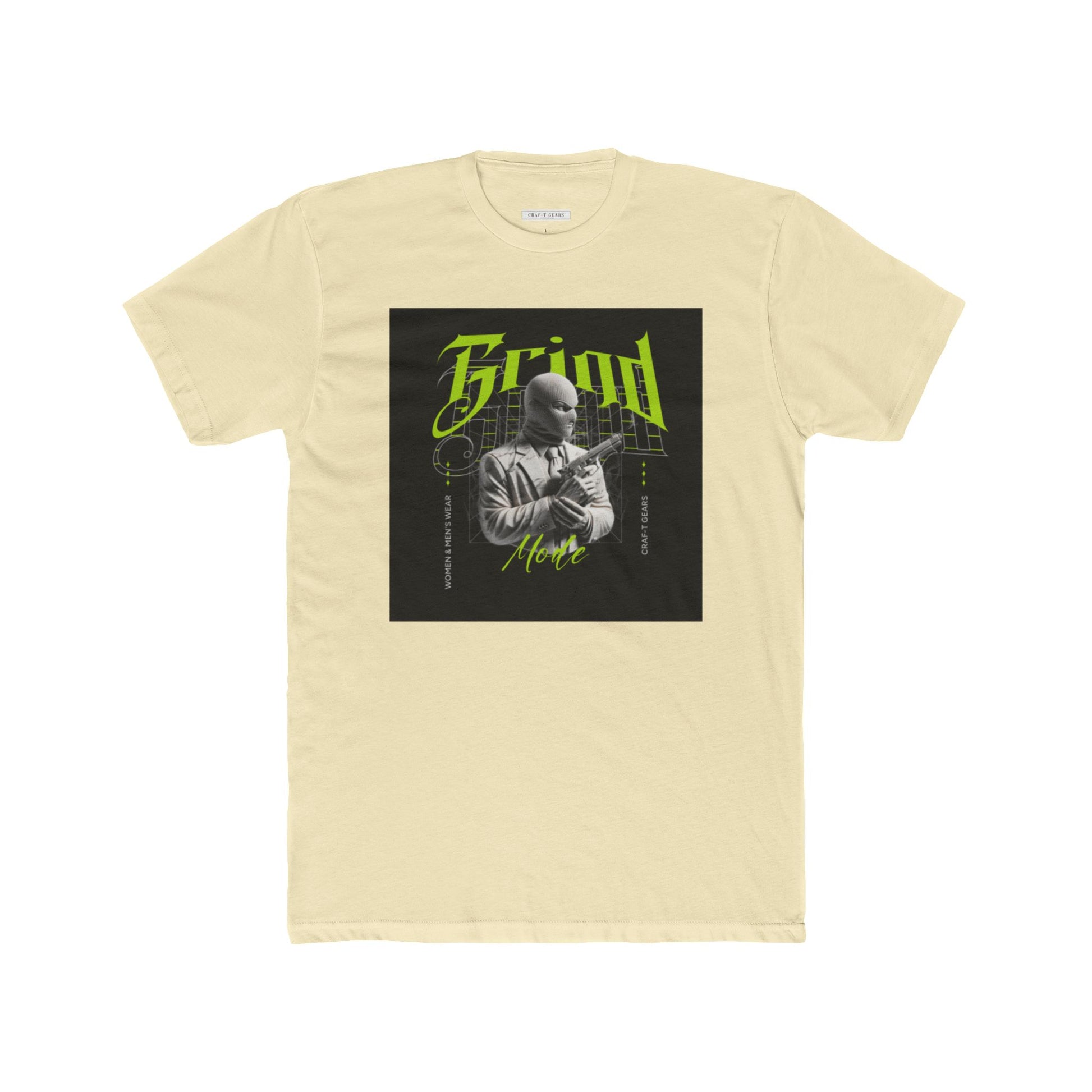 Vintage-Inspired Unisex Cotton Crew Tee - 'Grind Graphic Design