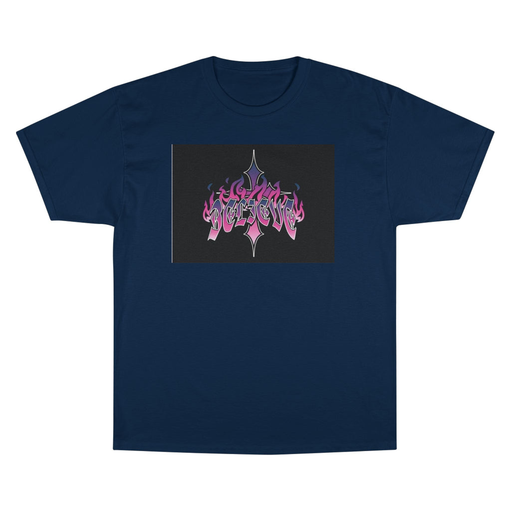 Champion Graphic Tee - Edgy Flame Design, Perfect for Streetwear Lovers