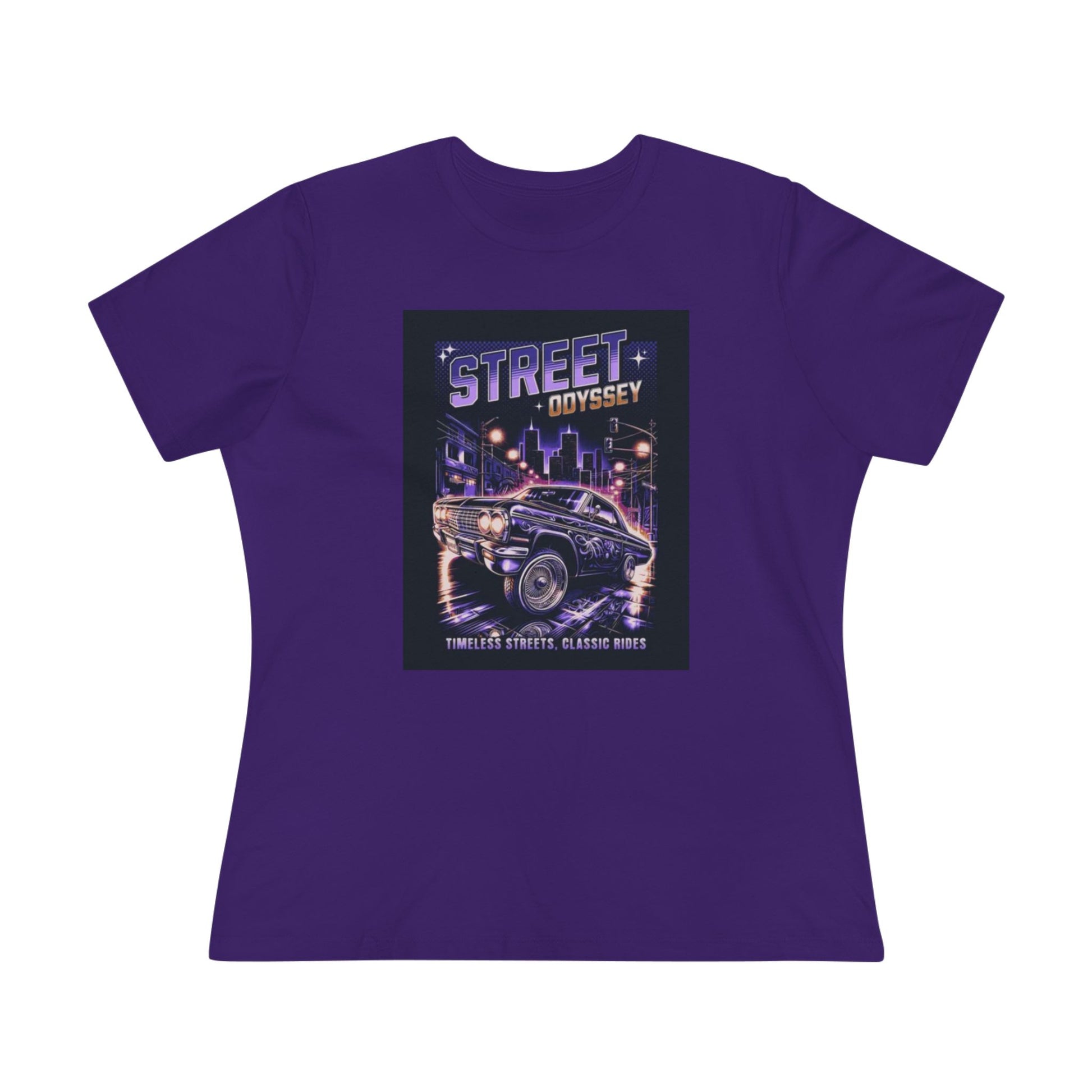Street Odyssey Women's Graphic Tee - Vintage Car Design