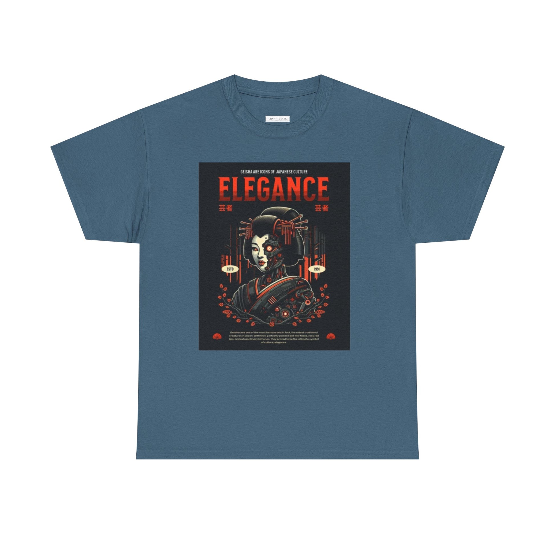 Women Heavy Cotton Tee - Japanese Elegance Graphic Shirt