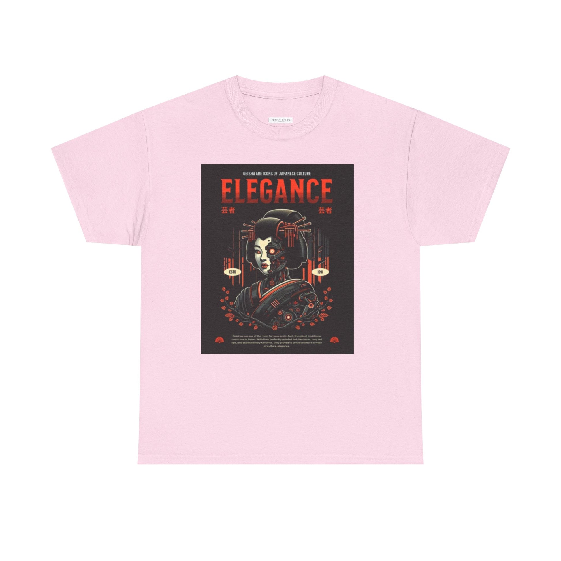 Women Heavy Cotton Tee - Japanese Elegance Graphic Shirt