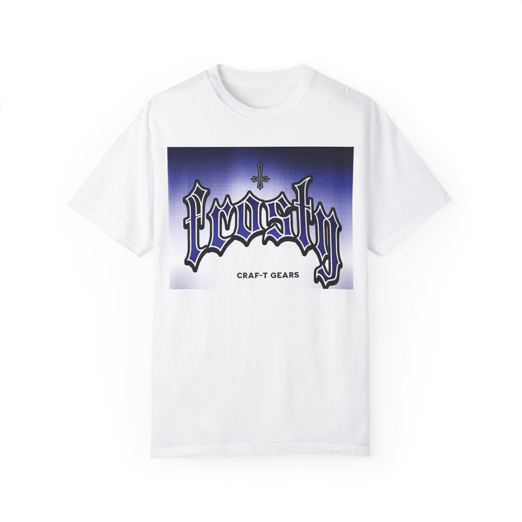 Frosty Male Garment-Dyed T-shirt - Cool Graphic Tee for Streetwear Lovers