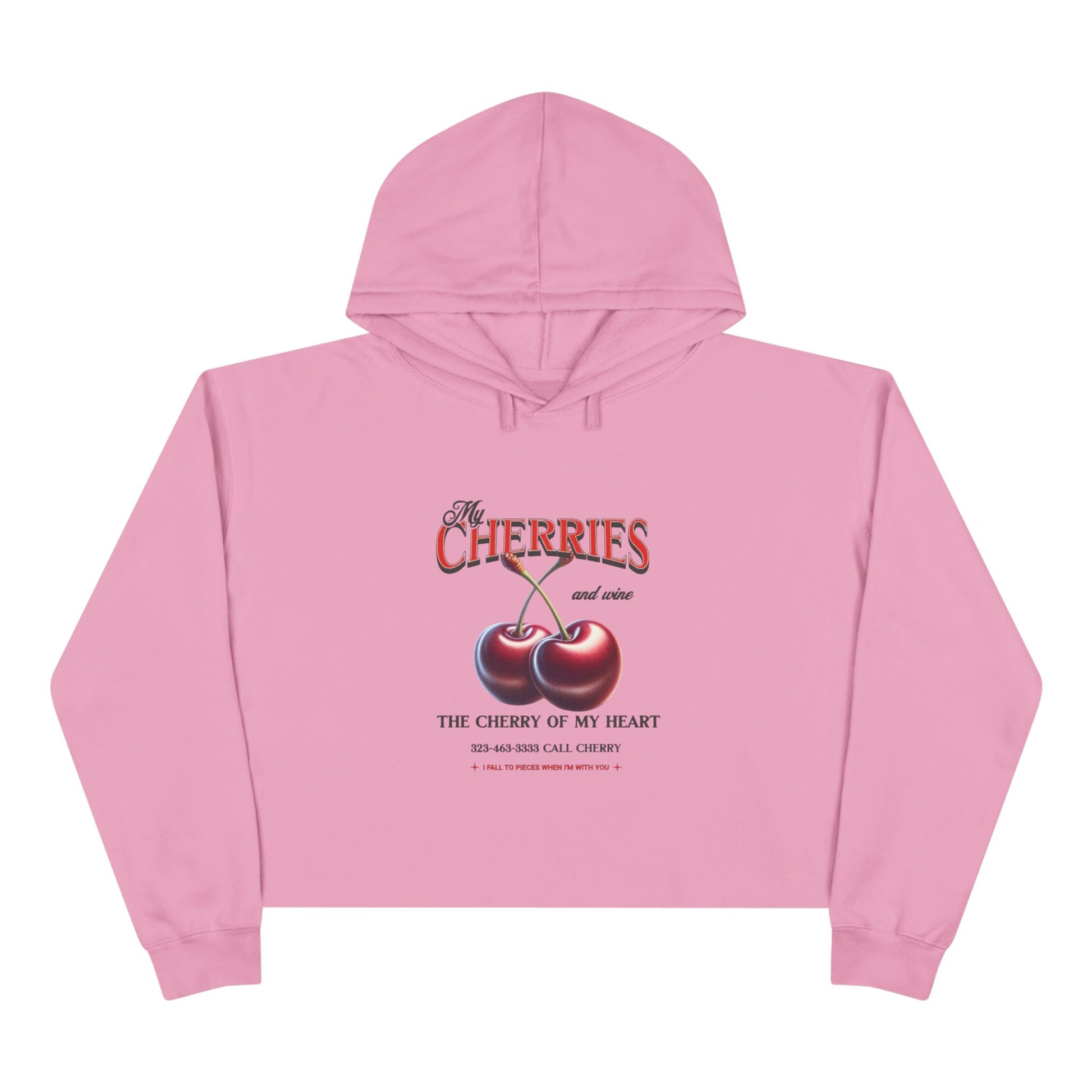 Sweet Cherry Crop Hoodie - Perfect for Summer Vibes, Casual Outings, Gift for Fruit Lovers, Cozy Style, Cute Trendy Apparel