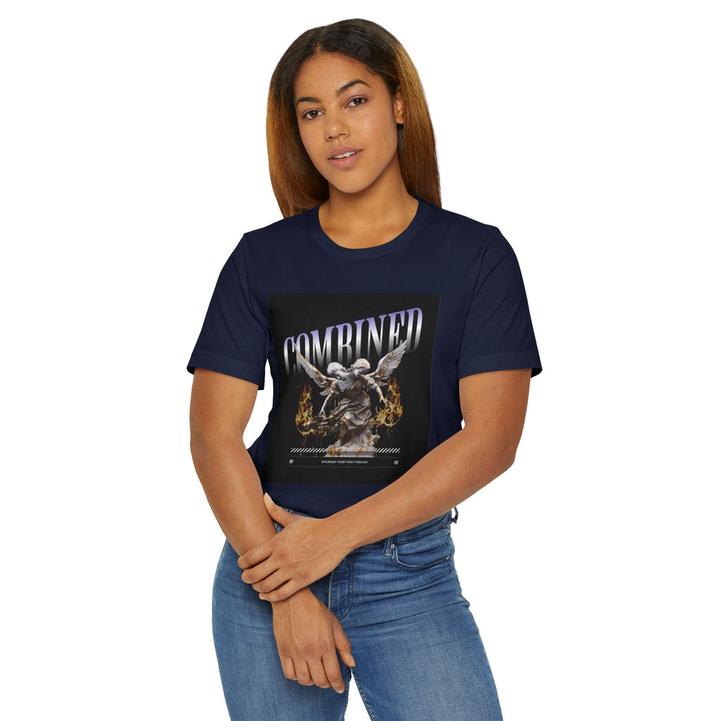 Combined Aesthetic Women Jersey T-Shirt - Graphic Angel Design