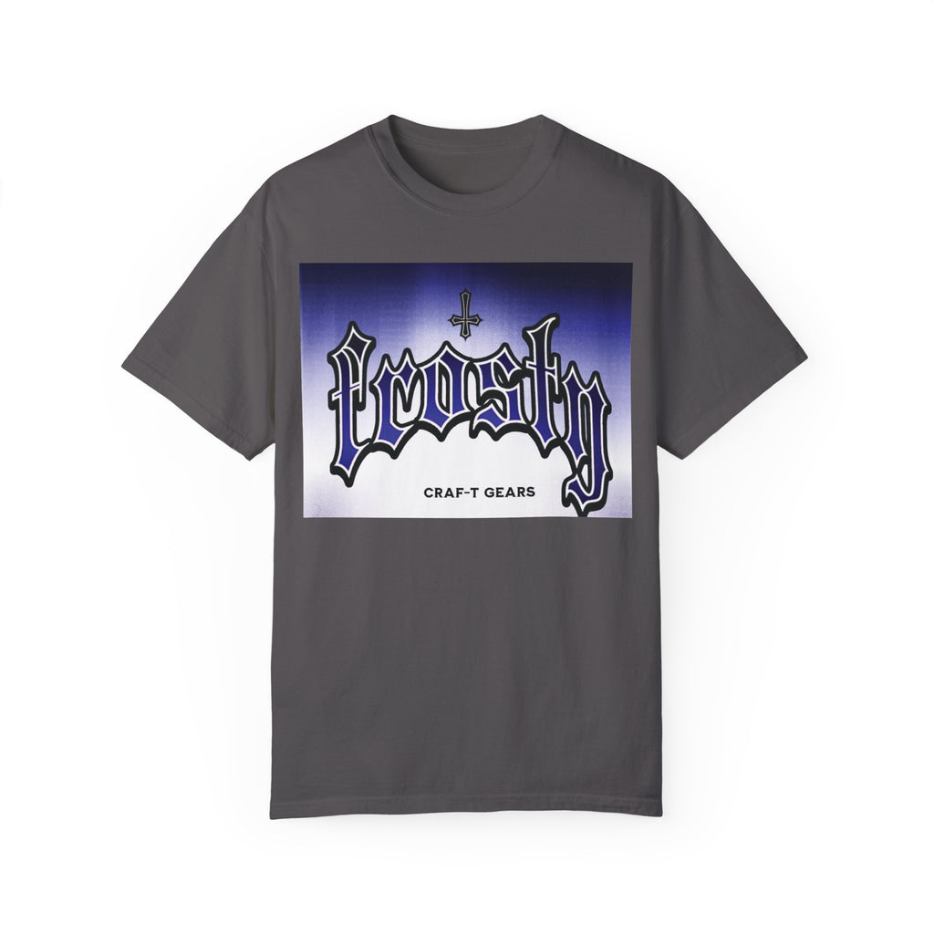 Frosty Male Garment-Dyed T-shirt - Cool Graphic Tee for Streetwear Lovers