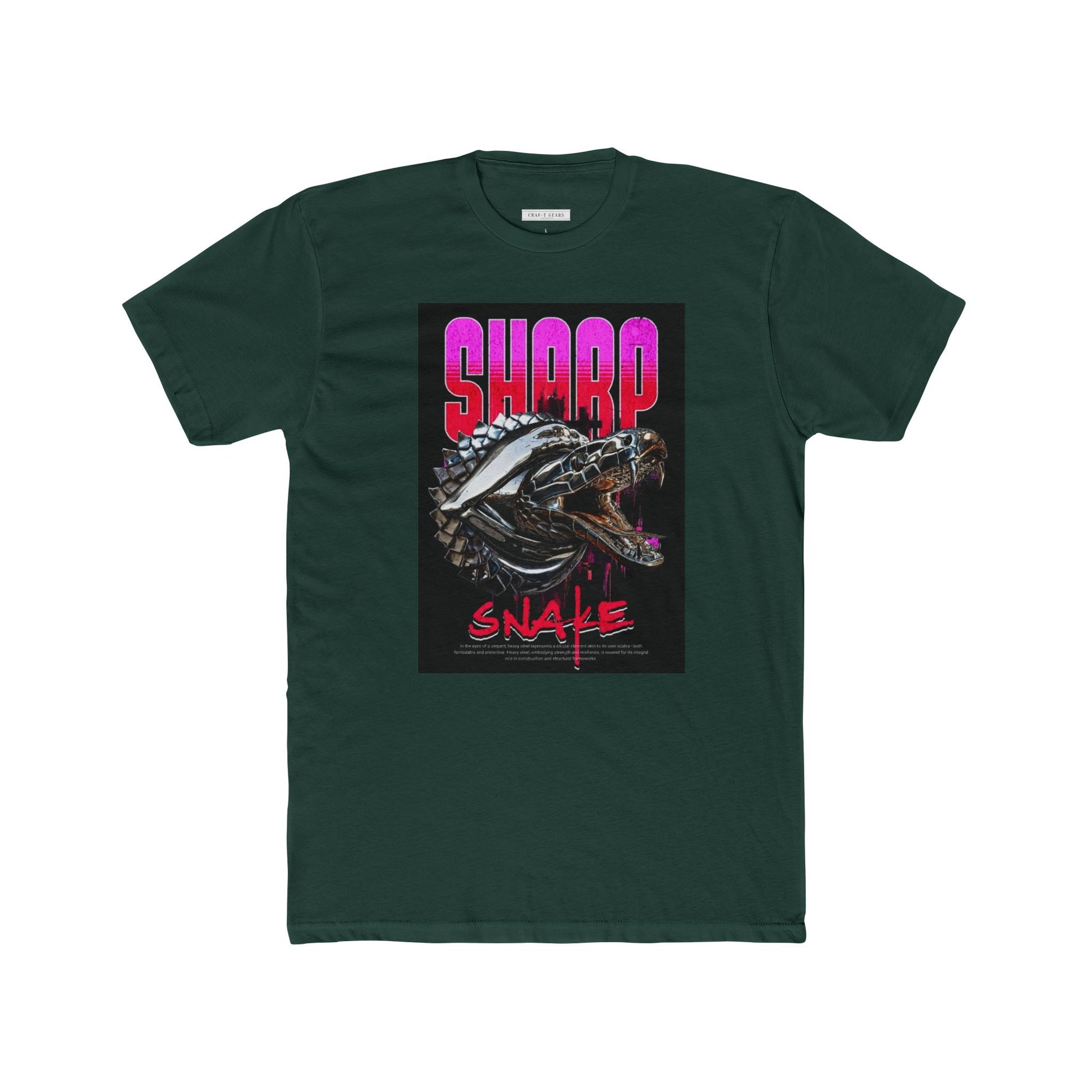 Sharp Snake Graphic Men Cotton Crew Tee - Edgy Streetwear T-Shirt for Art Lovers