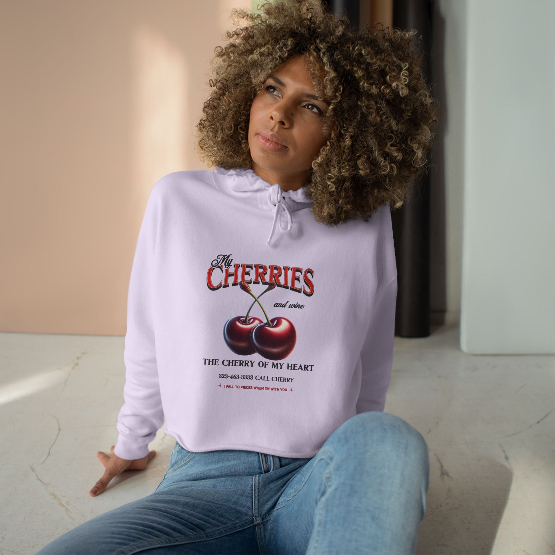 Sweet Cherry Crop Hoodie - Perfect for Summer Vibes, Casual Outings, Gift for Fruit Lovers, Cozy Style, Cute Trendy Apparel